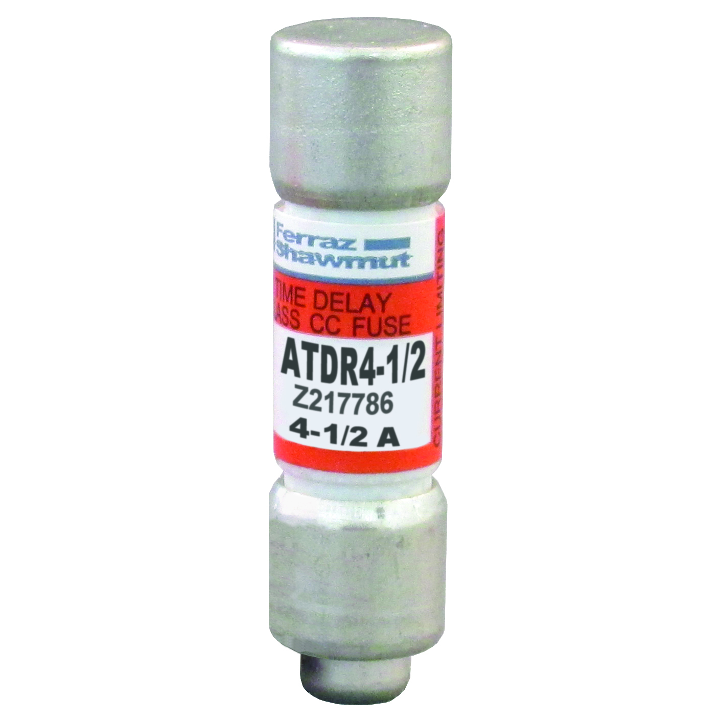 ATDR4-1/2 Amp-Trap 2000 SmartSpot Current Limiting Low Voltage North American Time Delay Power Fuse, 4.5 A, 600 V AC, 200 kA Interrupt, CC Class, Cylindrical Body