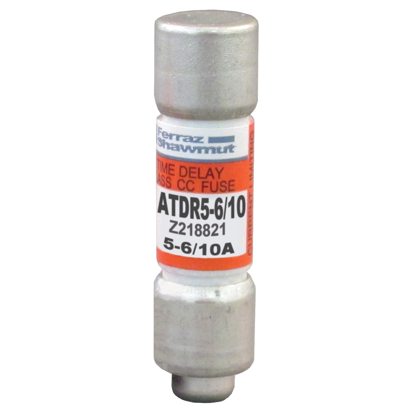 ATDR5-6/10 Amp-Trap 2000 SmartSpot Current Limiting Low Voltage North American Time Delay Power Fuse, 5.6 A, 600 V AC, 200 kA Interrupt, CC Class, Cylindrical Body