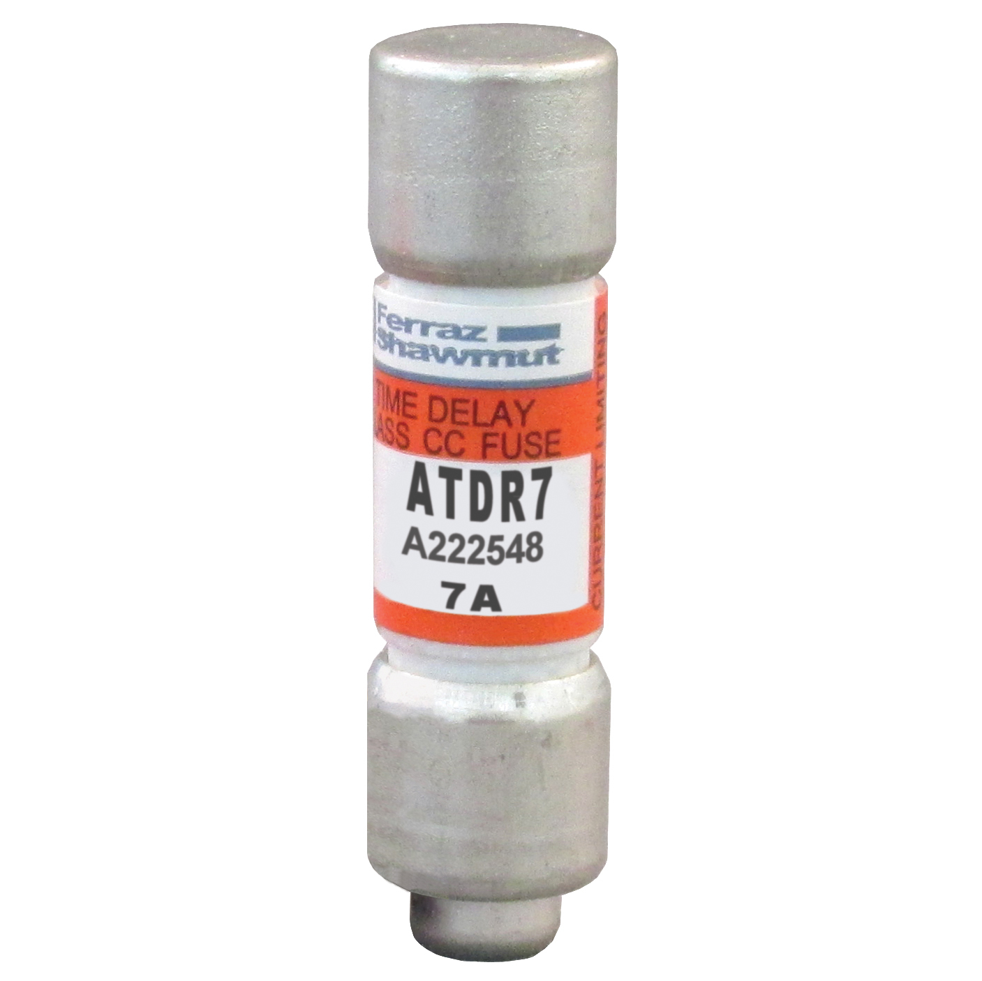 ATDR7 Amp-Trap 2000 SmartSpot Current Limiting Low Voltage North American Time Delay Power Fuse, 7 A, 600 V AC, 200 kA Interrupt, CC Class, Cylindrical Body