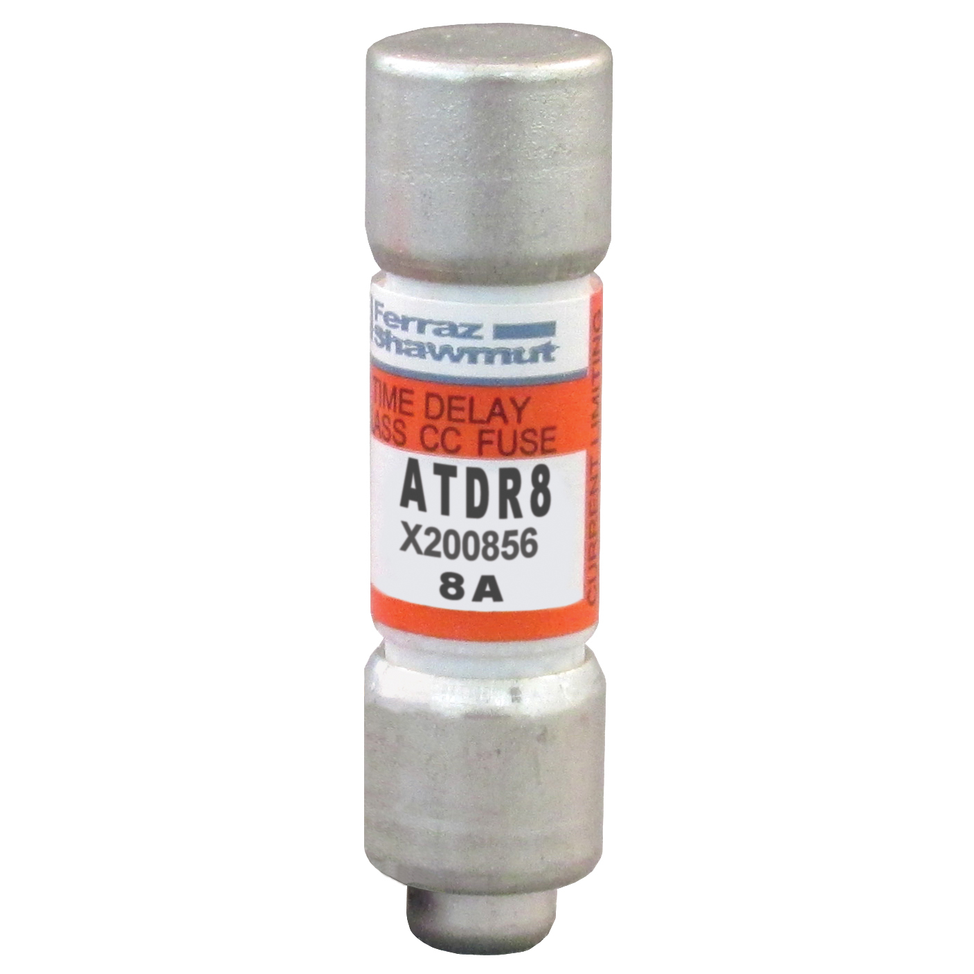 ATDR8 Amp-Trap 2000 SmartSpot Current Limiting Low Voltage North American Time Delay Power Fuse, 8 A, 600 V AC, 200 kA Interrupt, CC Class, Cylindrical Body