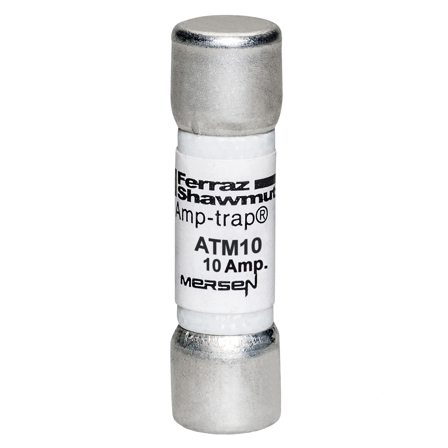 ATM10 Amp-Trap Low Voltage Fast Acting Fuse, 10 A, 600 V AC/DC, 100 kA, Class Midget, Cylindrical Body