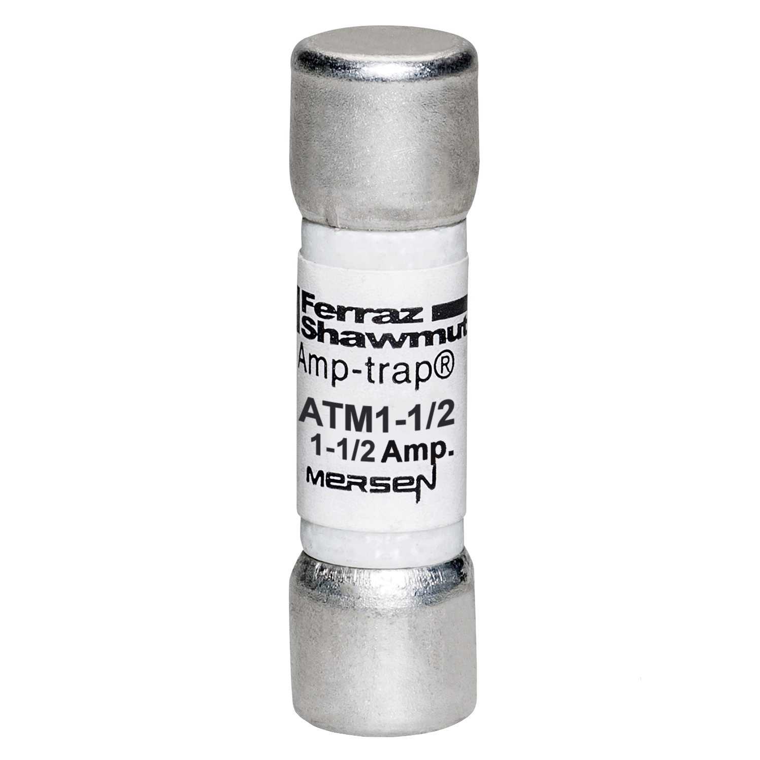 ATM1-1/2 Amp-Trap Low Voltage Fast Acting Fuse, 1.5 A, 600 V AC/DC, 100 kA, Class Midget, Cylindrical Body