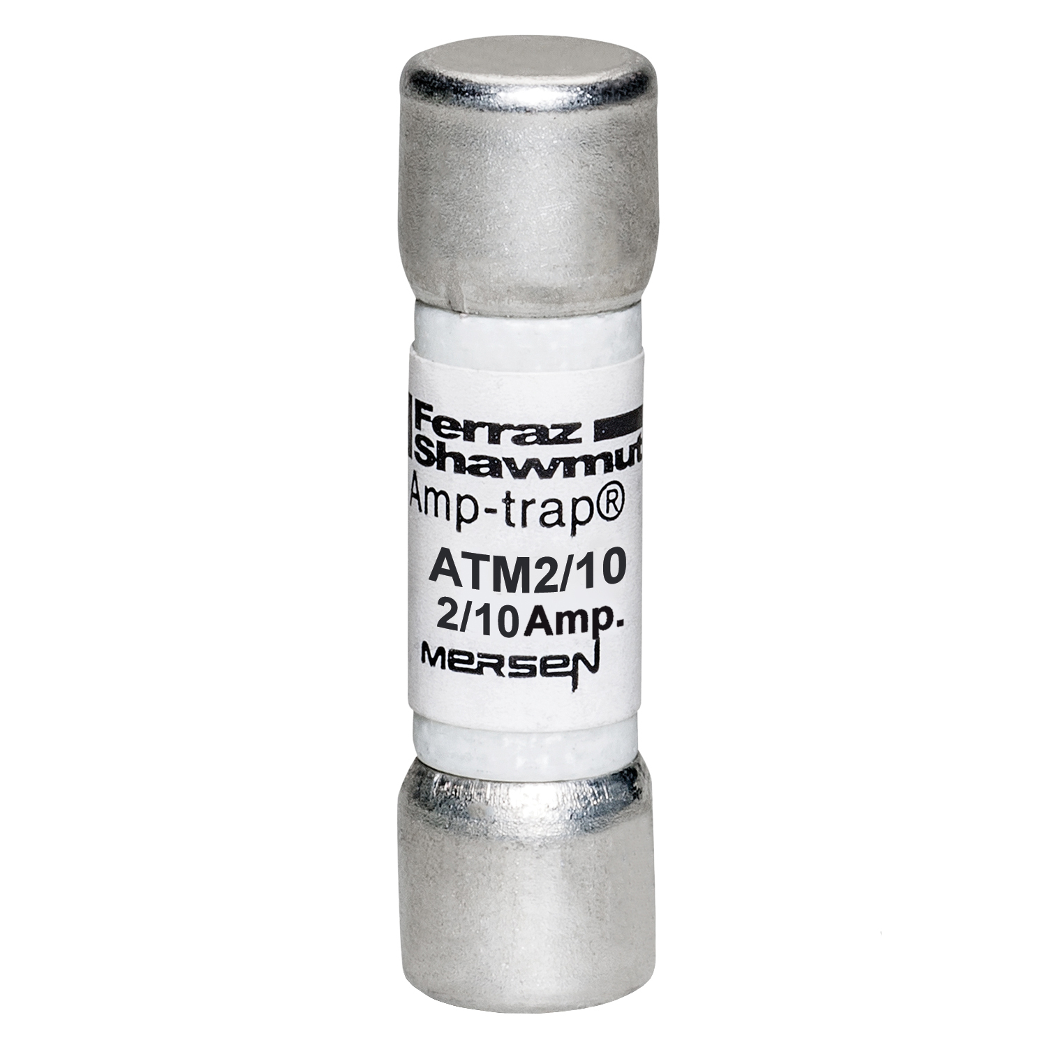 ATM2/10 Amp-Trap Fast Acting Low Voltage Midget Fuse, 0.2 A, 600 V AC/DC, 100 kA, Class Midget, Cylindrical Body