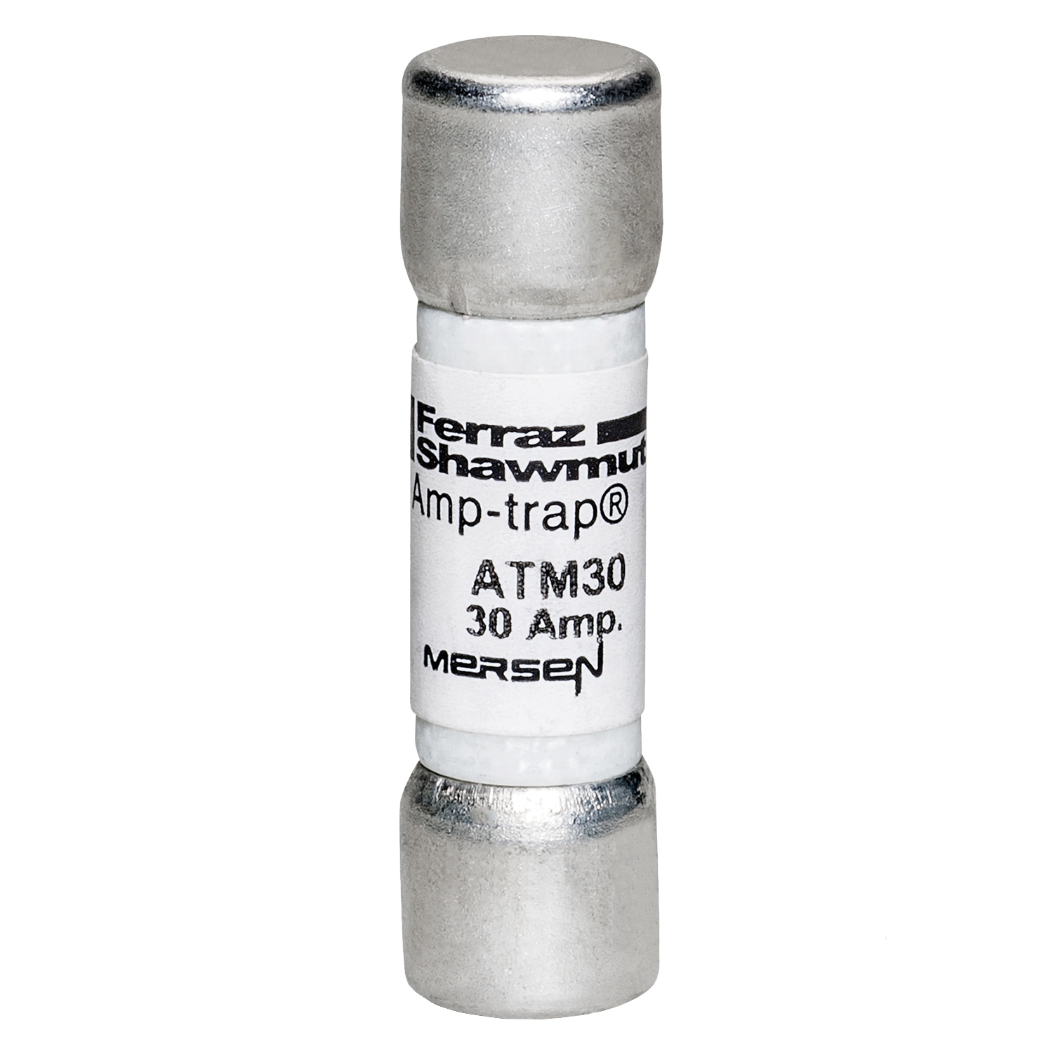 ATM30 Amp-Trap Low Voltage Fast Acting Fuse, 30 A, 600 V AC/DC, 100 kA, Class Midget, Cylindrical Body