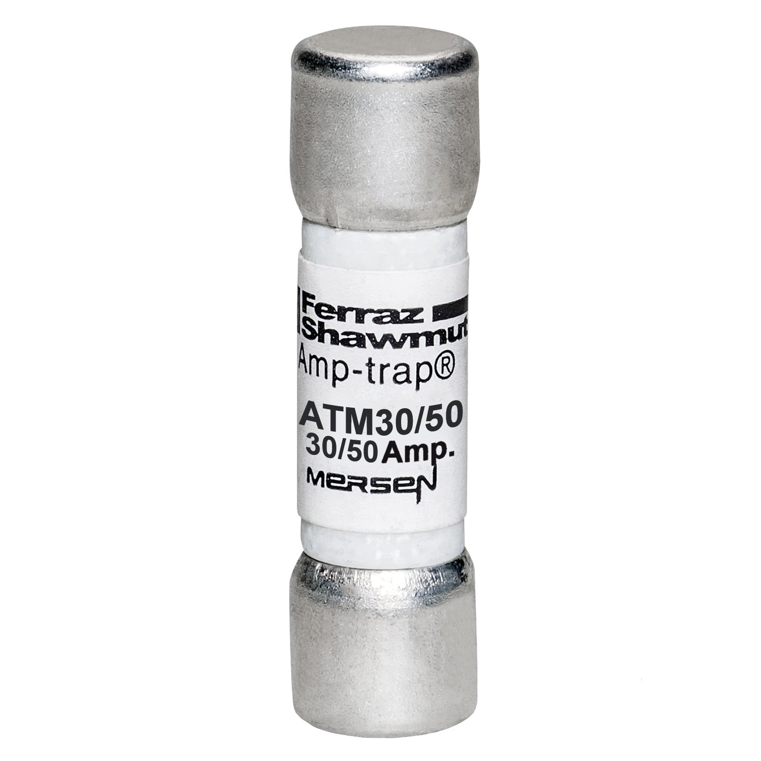 ATM30/50 Amp-Trap Low Voltage Fast Acting Fuse, 0.6 A, 600 V AC/DC, 100 kA, Class Midget, Cylindrical Body