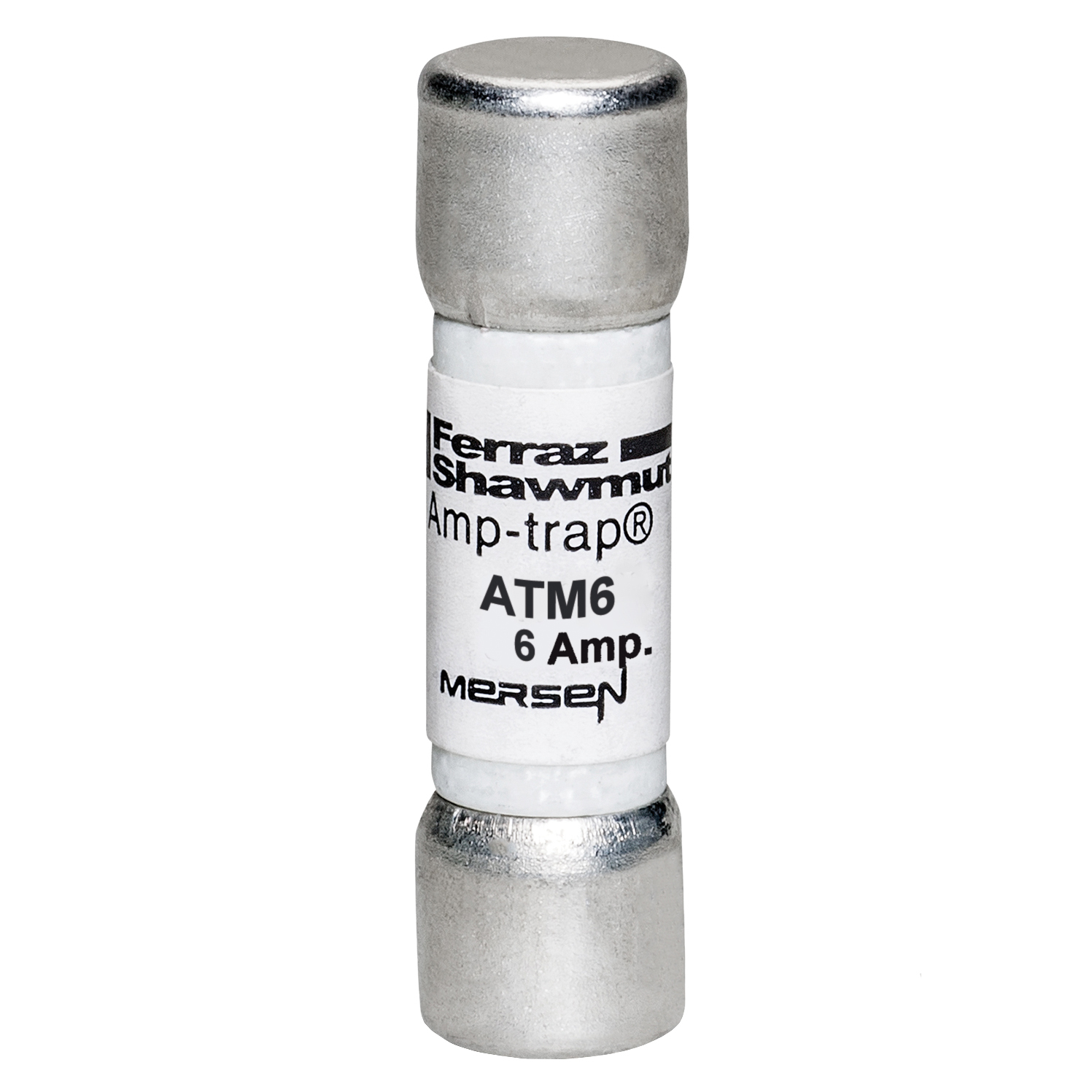 ATM6 Amp-Trap Low Voltage Fast Acting Fuse, 6 A, 600 V AC/DC, 100 kA, Class Midget, Cylindrical Body