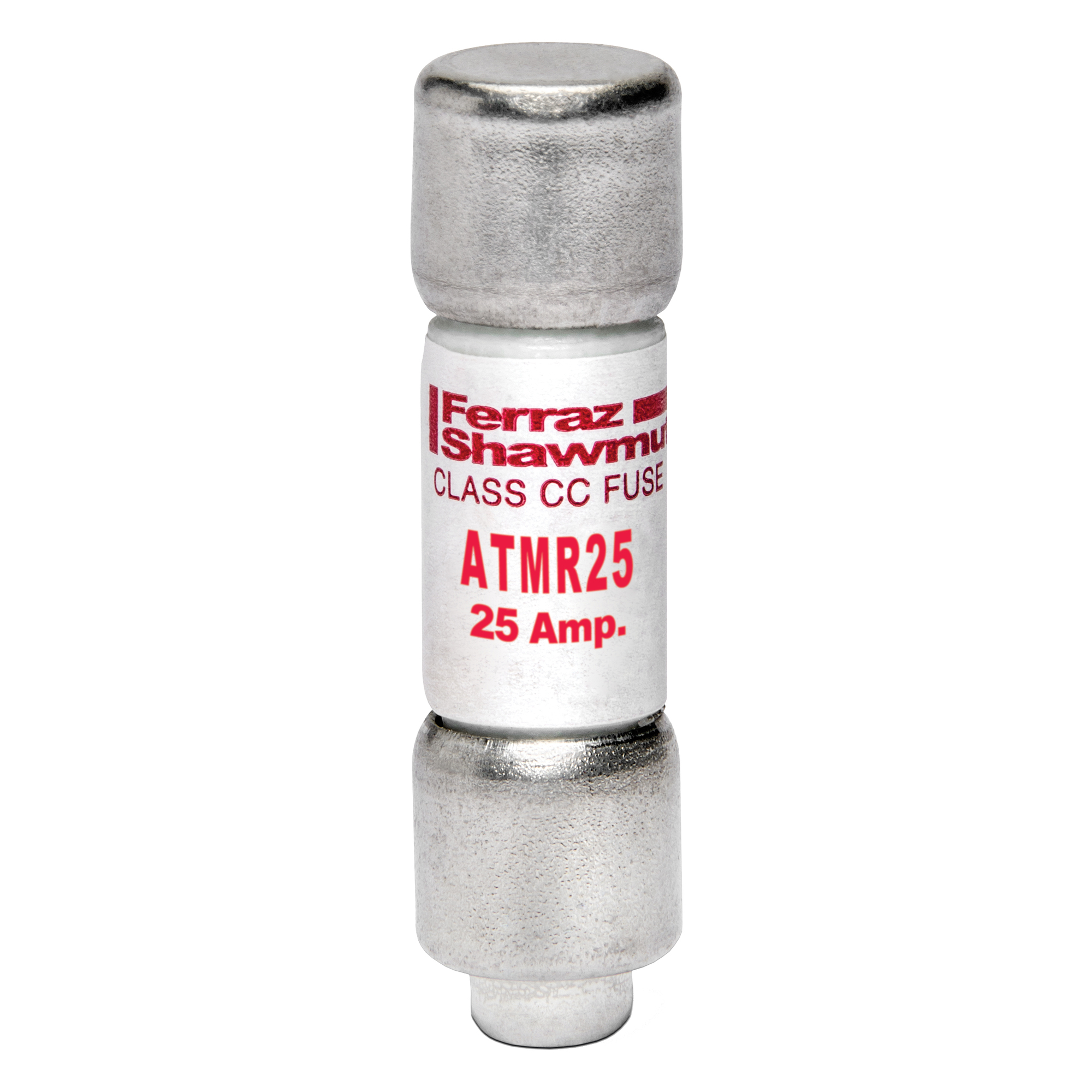 ATMR25 Amp-Trap Current Limiting Low Voltage Fast Acting Fuse, 25 A, 600 V AC/DC, 200/100 kA, Class CC, Cylindrical Body