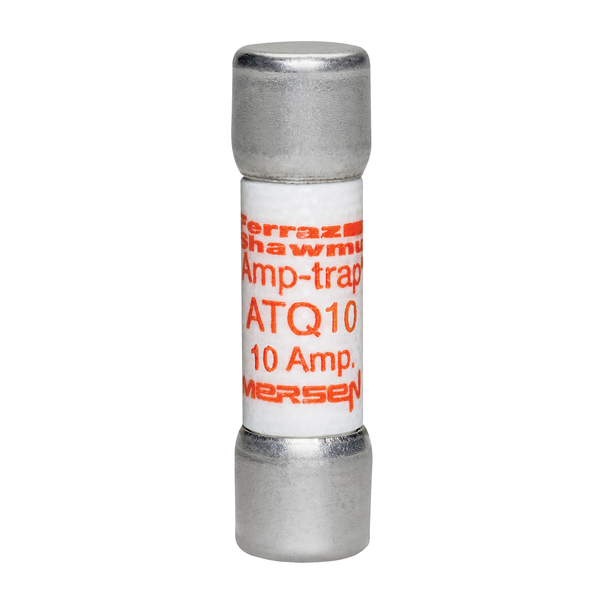 ATQ10 Amp-Trap Low Voltage Time Delay Fuse, 10 A, 500 V AC, 10 kA, Class Midget, Cylindrical Body