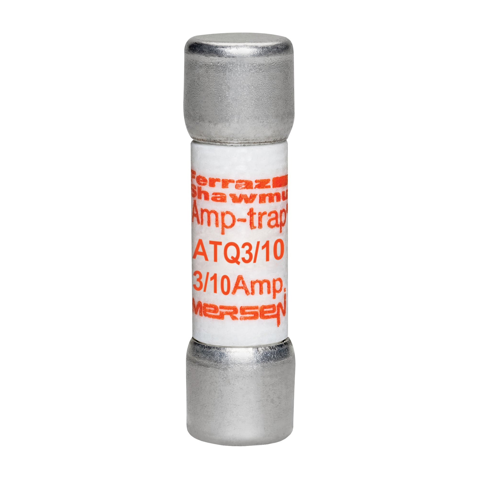 ATQ3/10 Amp-Trap Low Voltage Time Delay Fuse, 0.3 A, 500 V AC, 10 kA, Class Midget, Cylindrical Body