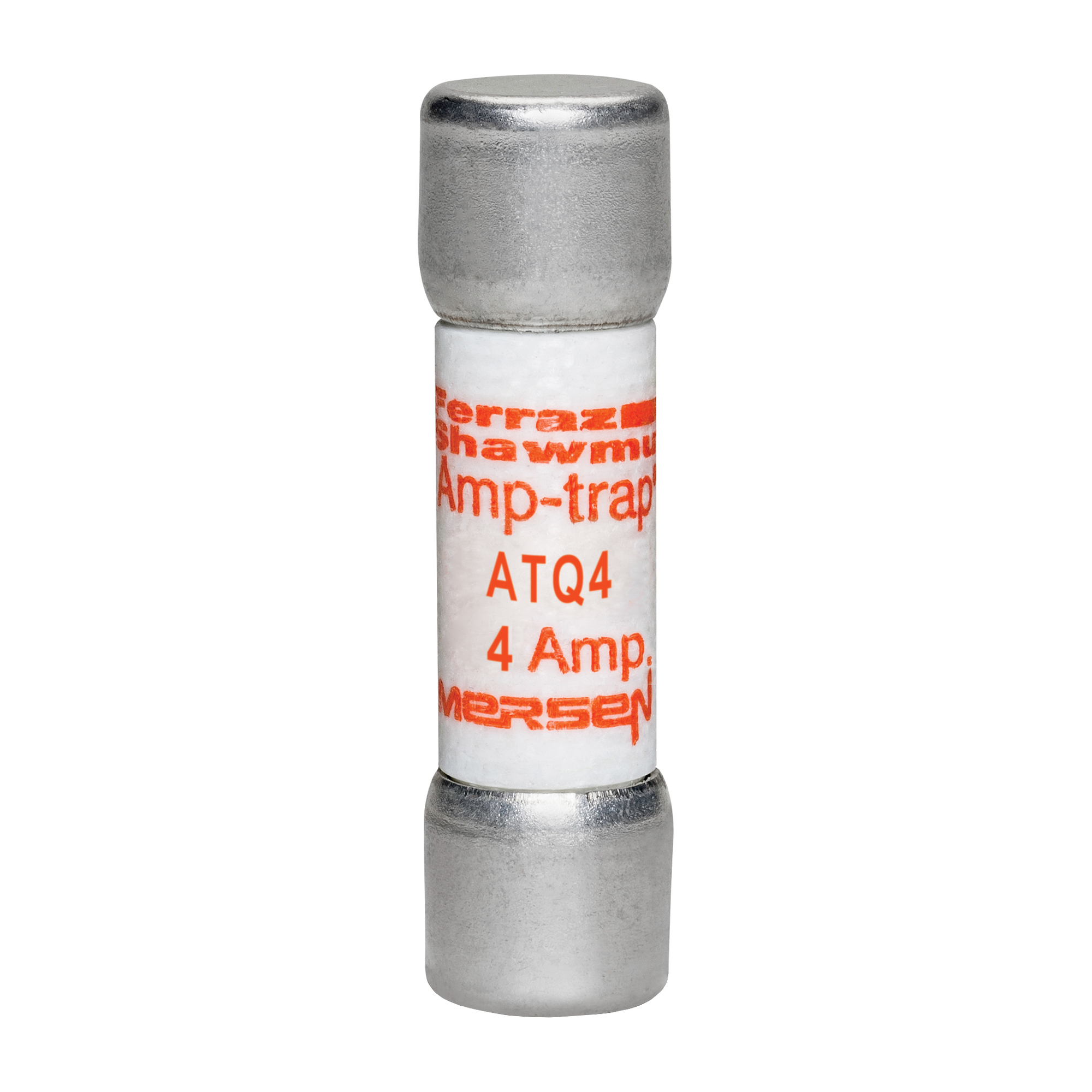 ATQ4 Amp-Trap Low Voltage Time Delay Fuse, 4 A, 500 V AC, 10 kA, Class Midget, Cylindrical Body