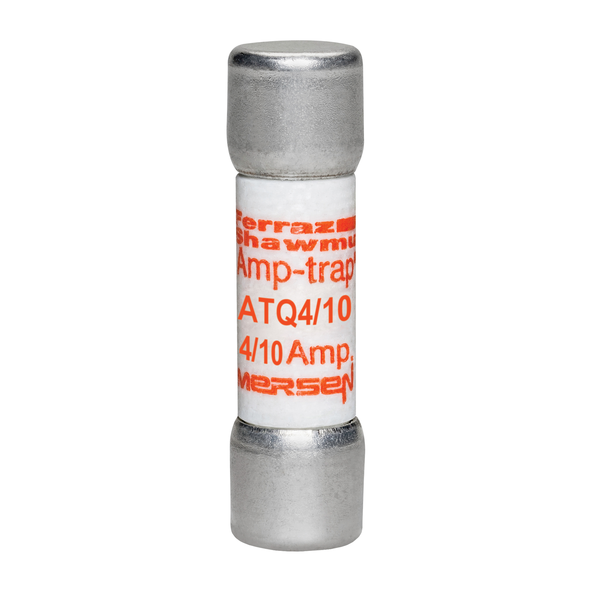 ATQ4/10 Amp-Trap Low Voltage Time Delay Fuse, 0.4 A, 500 V AC, 10 kA, Class Midget, Cylindrical Body