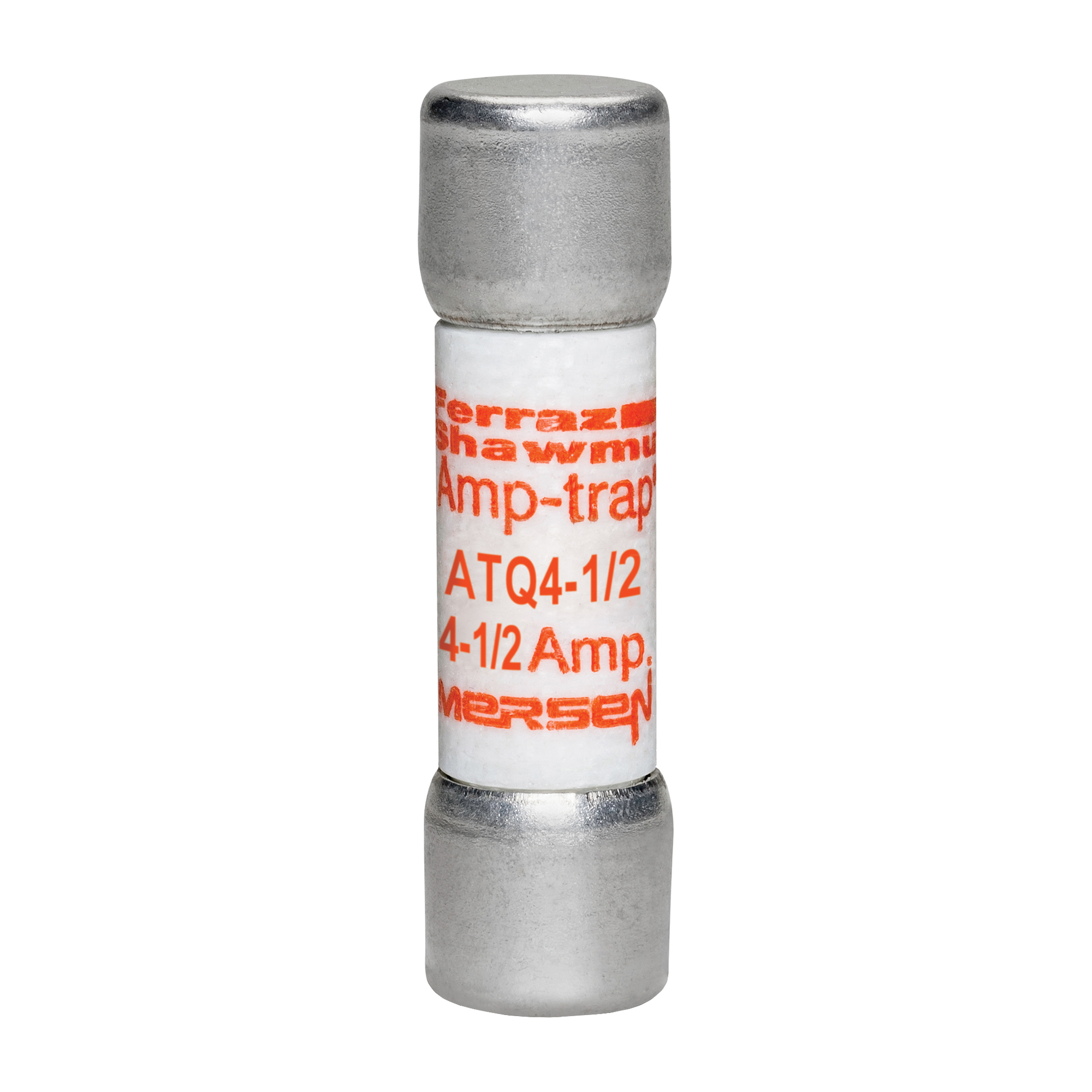 ATQ4-1/2 Amp-Trap Low Voltage Time Delay Fuse, 4.5 A, 500 V AC, 10 kA, Class Midget, Cylindrical Body