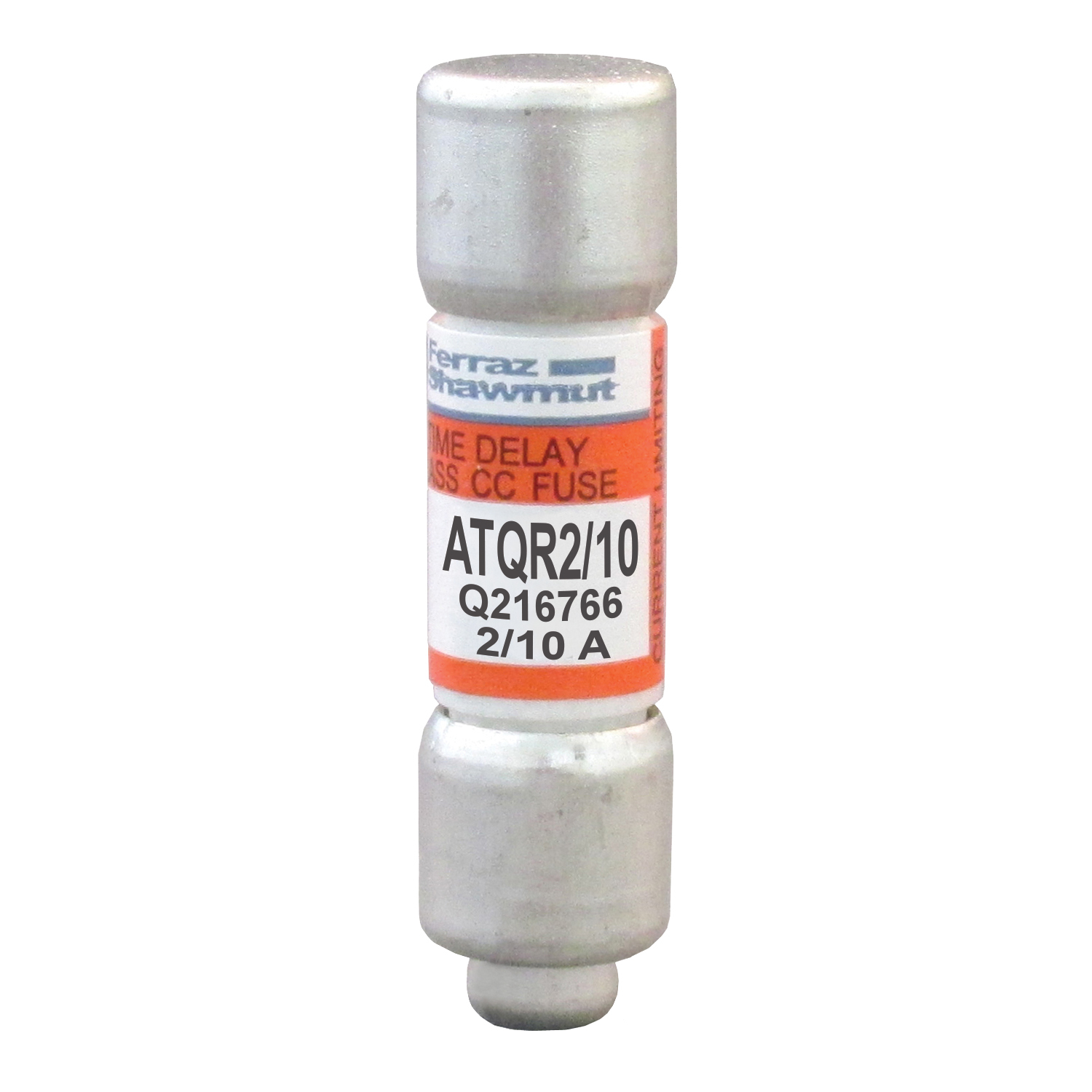 ATQR2/10 Amp-Trap 2000 SmartSpot Current Limiting Low Voltage North American Time Delay Power Fuse, 0.2 A, 600 V AC, 200 kA Interrupt, CC Class, Cylindrical Body