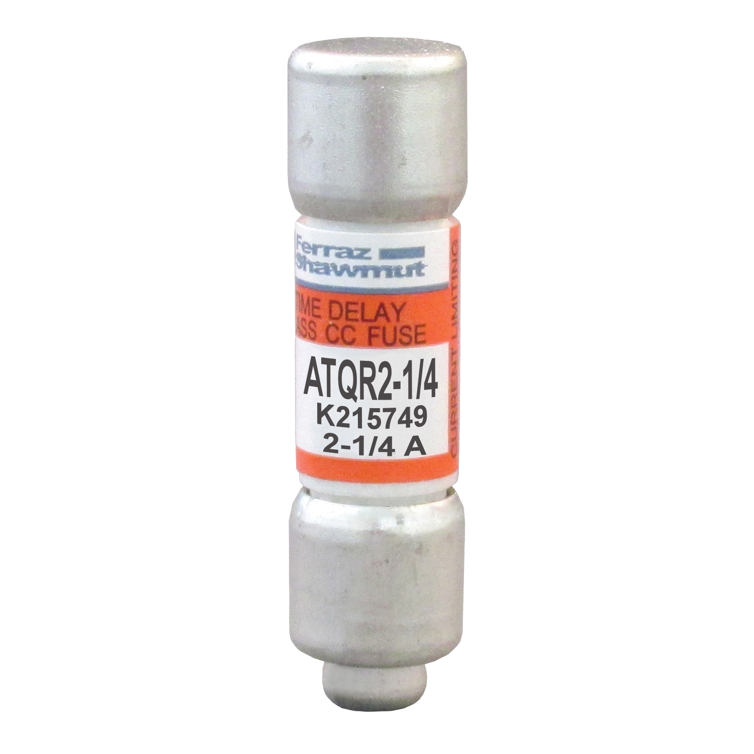 ATQR2-1/4 Amp-Trap 2000 SmartSpot Current Limiting Low Voltage North American Time Delay Power Fuse, 2.25 A, 600 V AC, 200 kA Interrupt, CC Class, Cylindrical Body