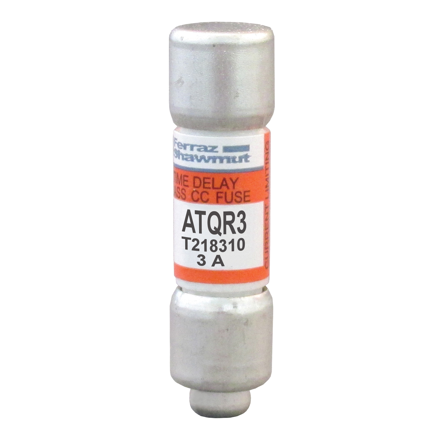 ATQR3 Amp-Trap 2000 SmartSpot Current Limiting Low Voltage North American Time Delay Power Fuse, 3 A, 600 V AC, 200 kA Interrupt, CC Class, Cylindrical Body