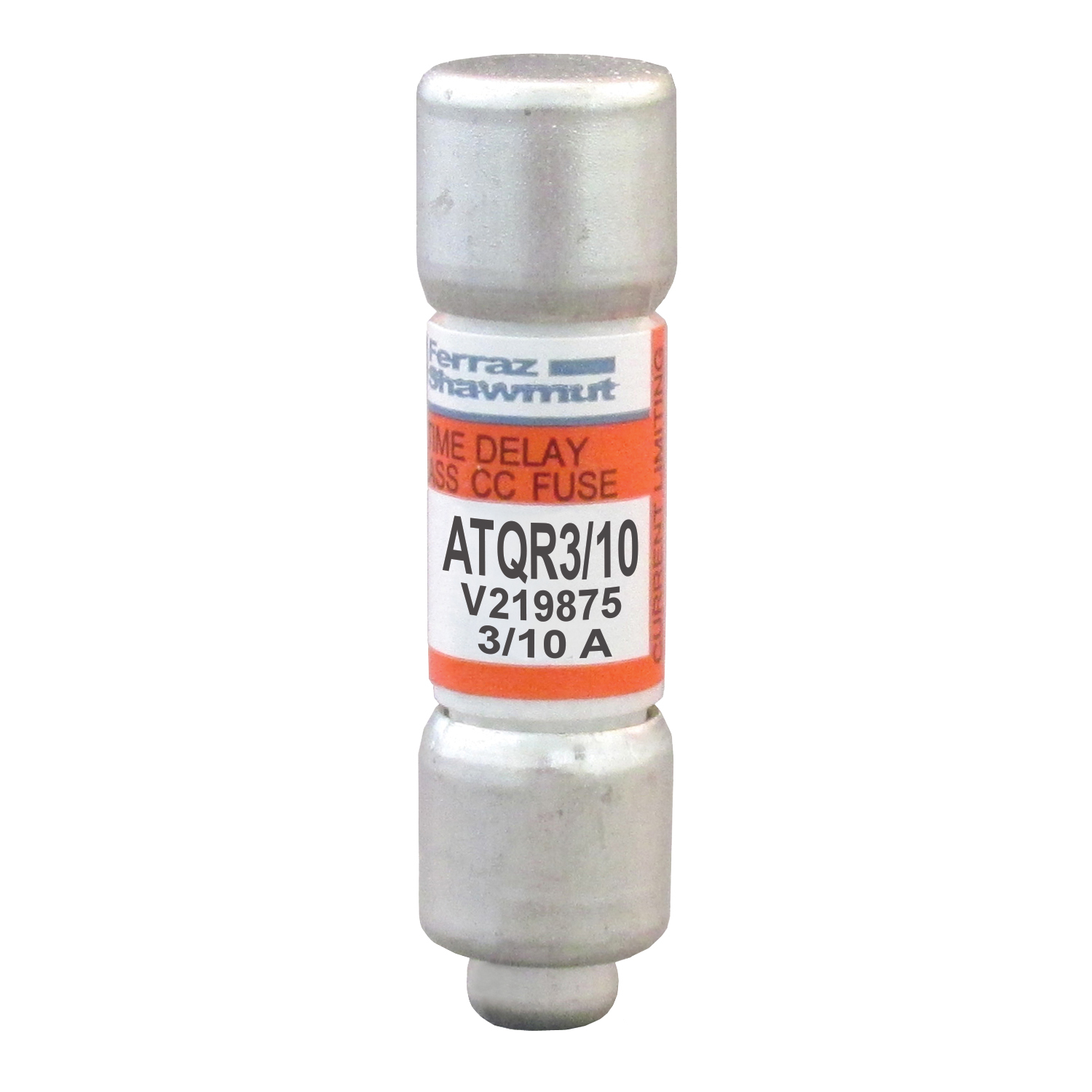 ATQR3/10 Amp-Trap 2000 SmartSpot Current Limiting Low Voltage North American Time Delay Power Fuse, 0.3 A, 600 V AC, 200 kA Interrupt, CC Class, Cylindrical Body