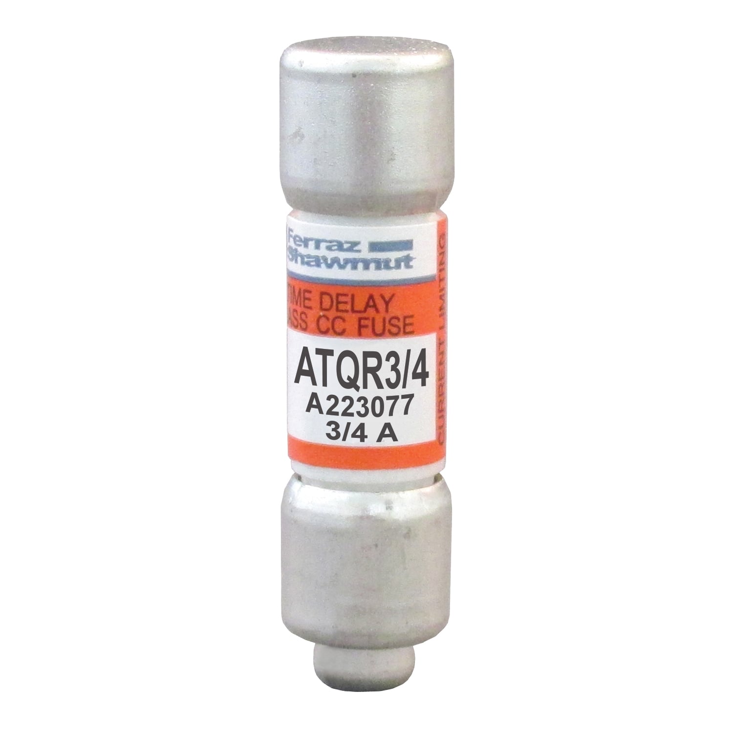 ATQR3/4 Amp-Trap 2000 SmartSpot Current Limiting Low Voltage North American Time Delay Power Fuse, 0.75 A, 600 V AC, 200 kA Interrupt, CC Class, Cylindrical Body