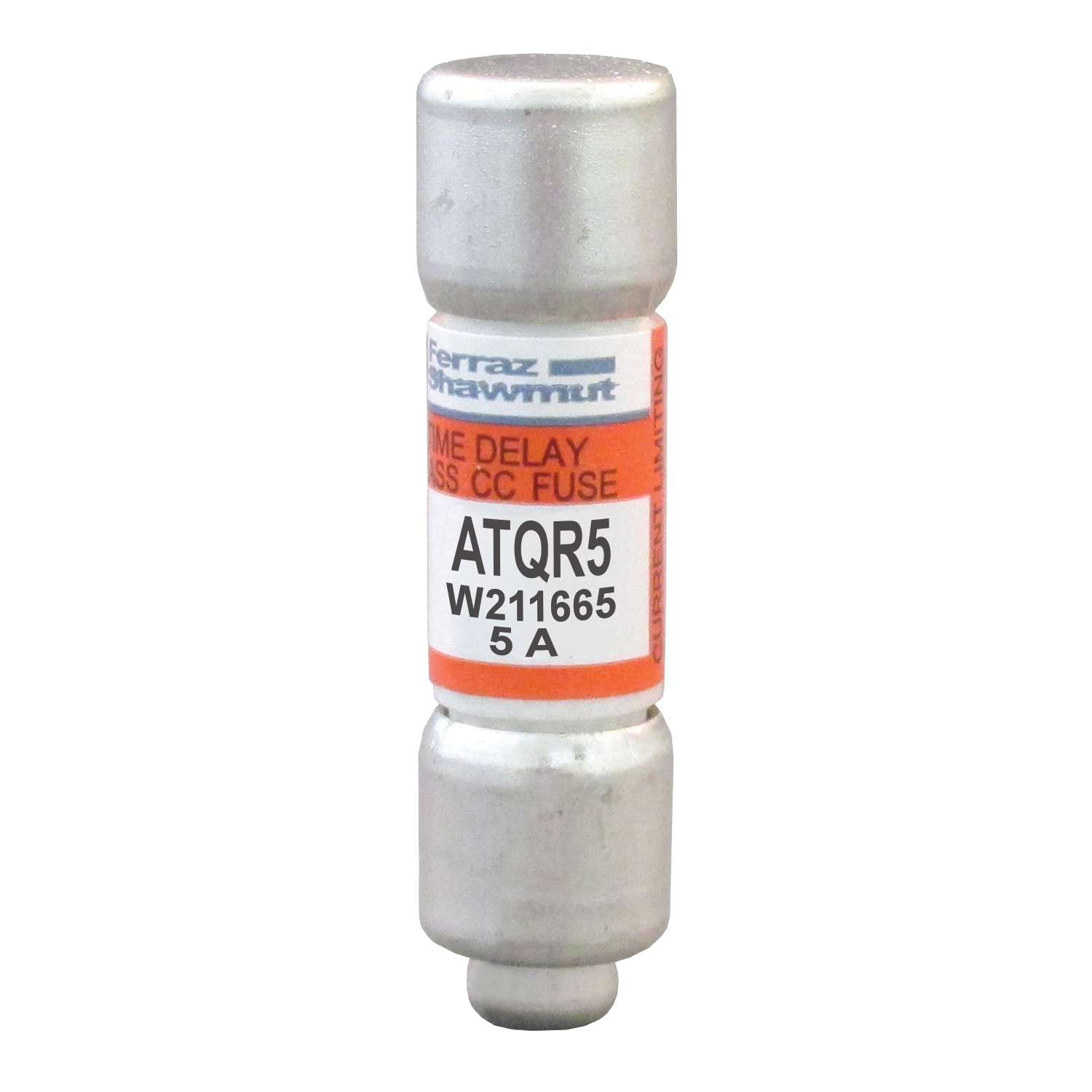 ATQR5 Amp-Trap 2000 SmartSpot Current Limiting Low Voltage North American Time Delay Power Fuse, 5 A, 600 V AC, 200 kA Interrupt, CC Class, Cylindrical Body