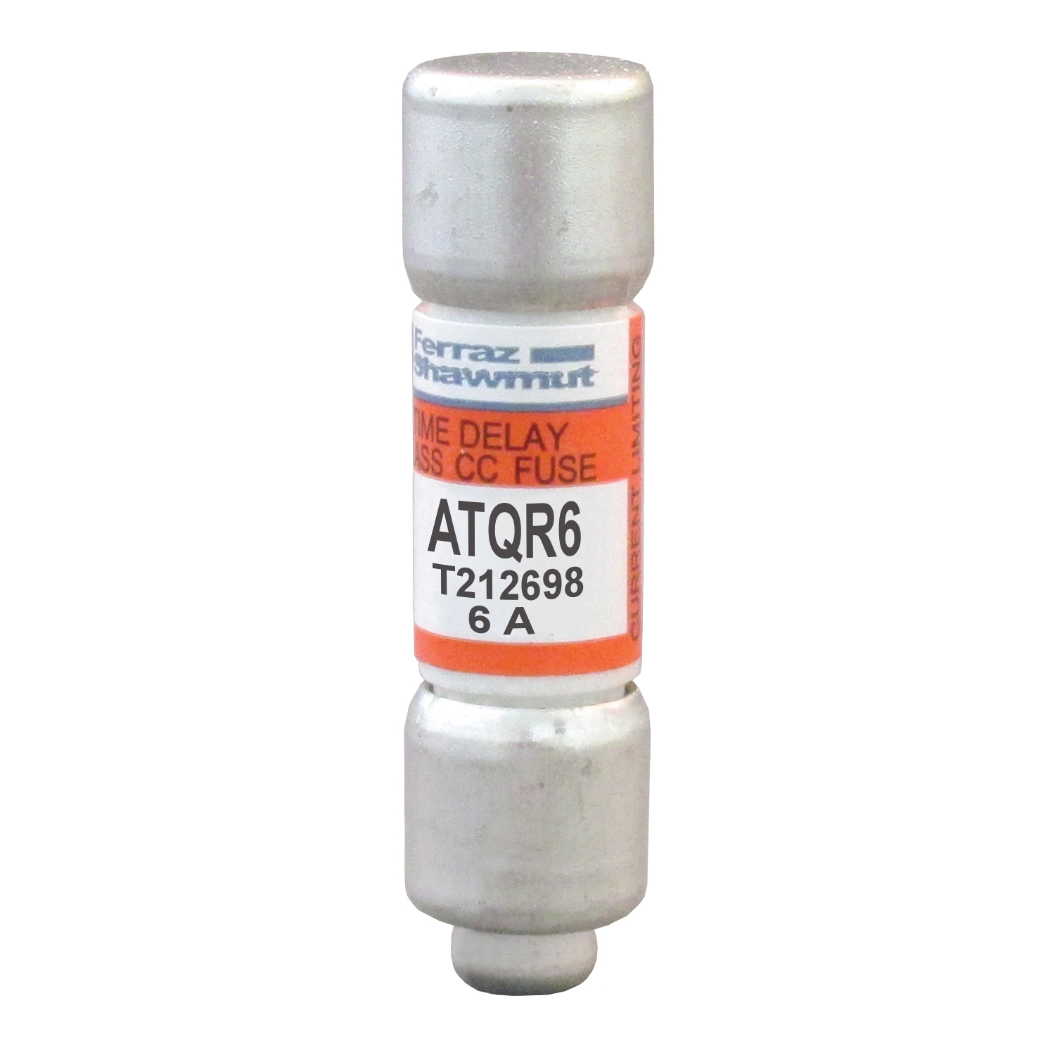 ATQR6 Amp-Trap 2000 SmartSpot Current Limiting Low Voltage North American Time Delay Power Fuse, 6 A, 600 V AC, 200 kA Interrupt, CC Class, Cylindrical Body