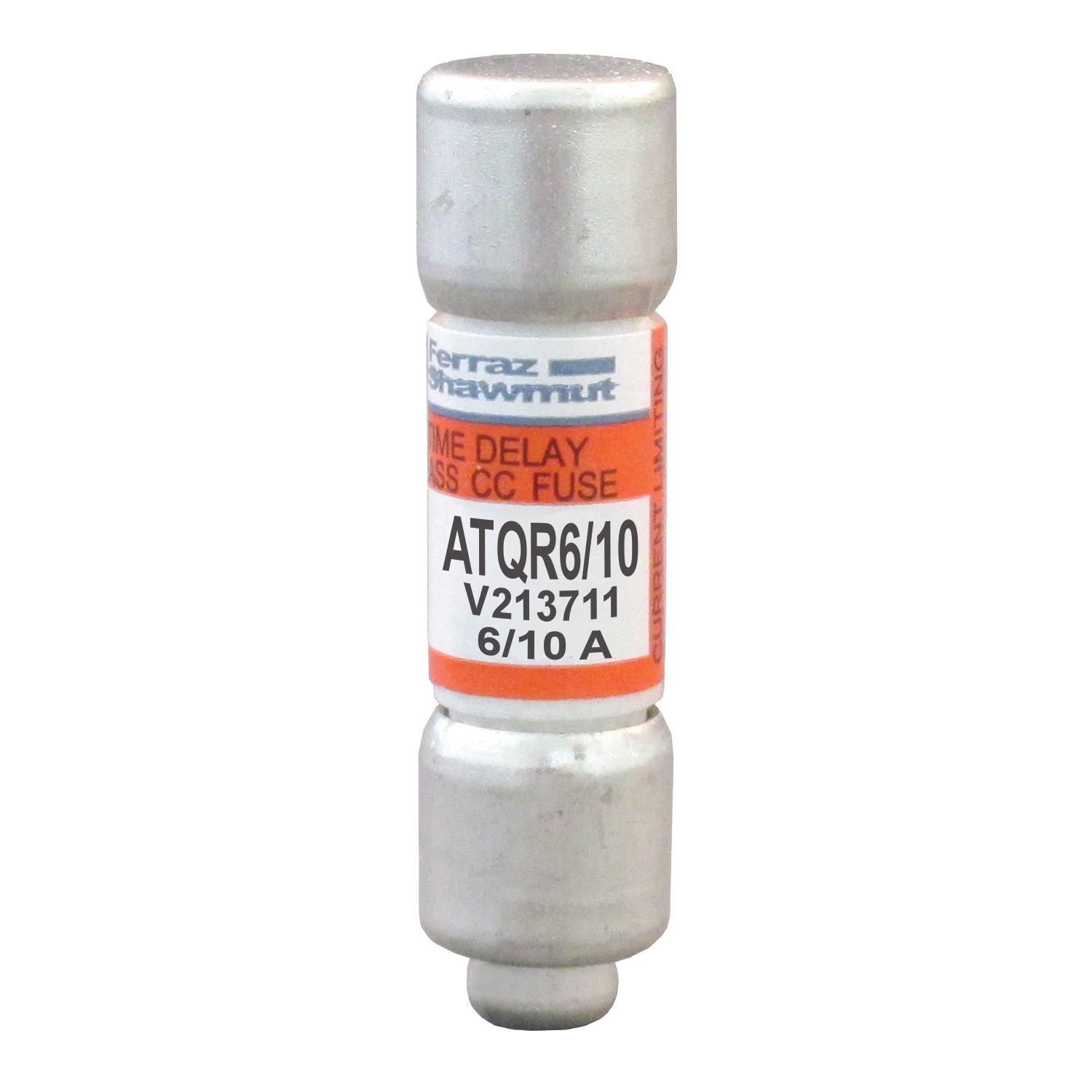 ATQR6/10 Amp-Trap 2000 SmartSpot Current Limiting Low Voltage North American Time Delay Power Fuse, 0.6 A, 600 V AC, 200 kA Interrupt, CC Class, Cylindrical Body