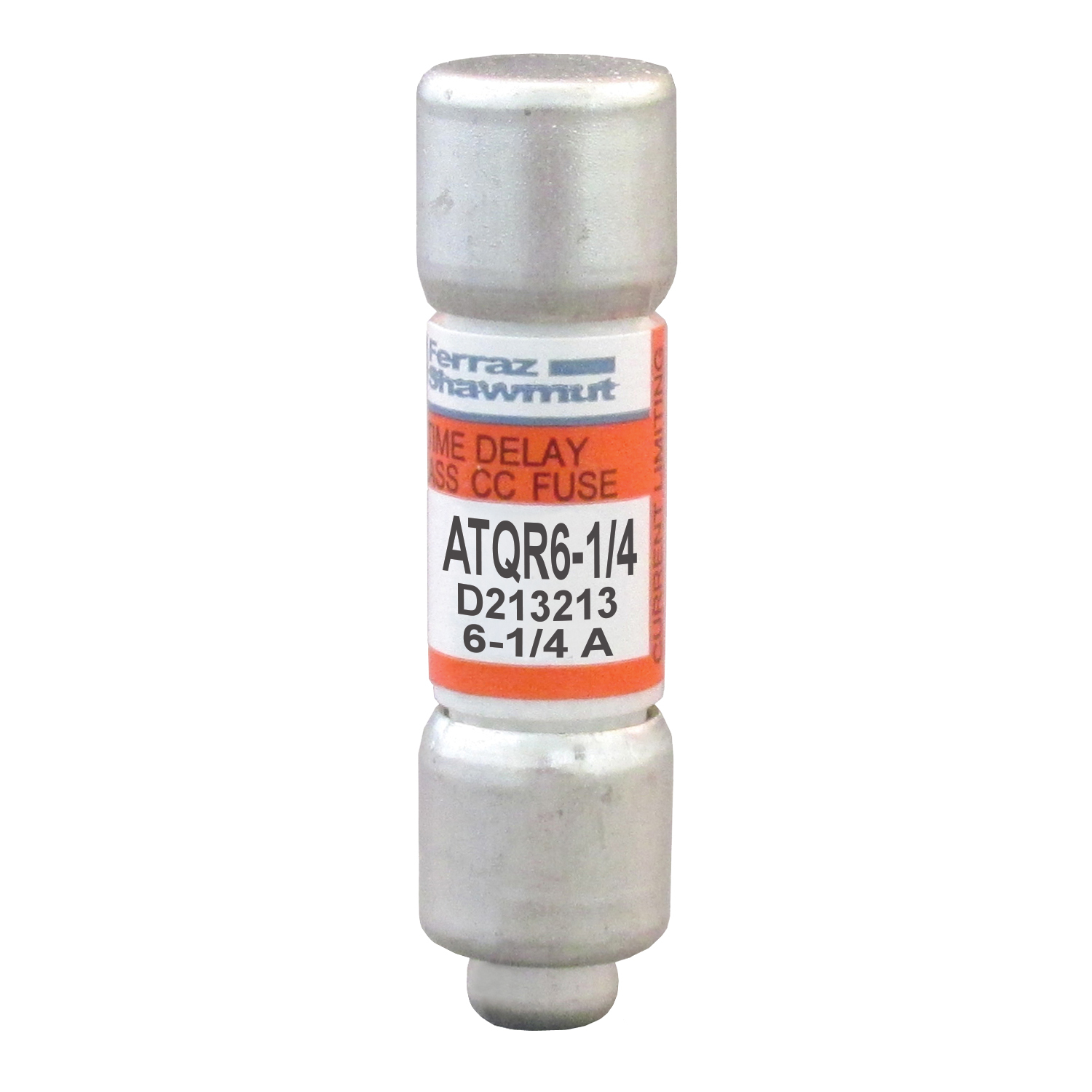 ATQR6-1/4 Amp-Trap 2000 SmartSpot Current Limiting Low Voltage North American Time Delay Power Fuse, 6.25 A, 600 V AC, 200 kA Interrupt, CC Class, Cylindrical Body