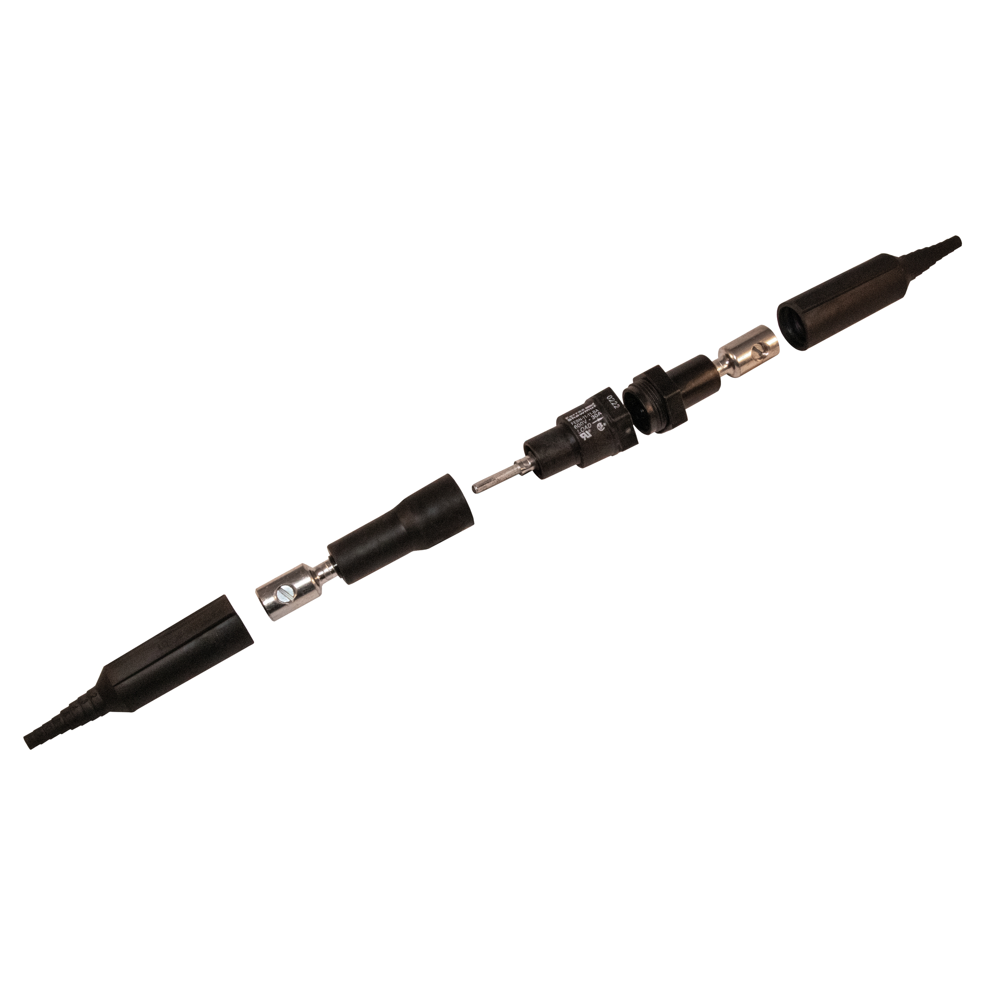 FEBN-11-11-BA In-Line Fuse Holder, 600 V AC, 30 A, 12 to 8 AWG Wire, 1 Poles