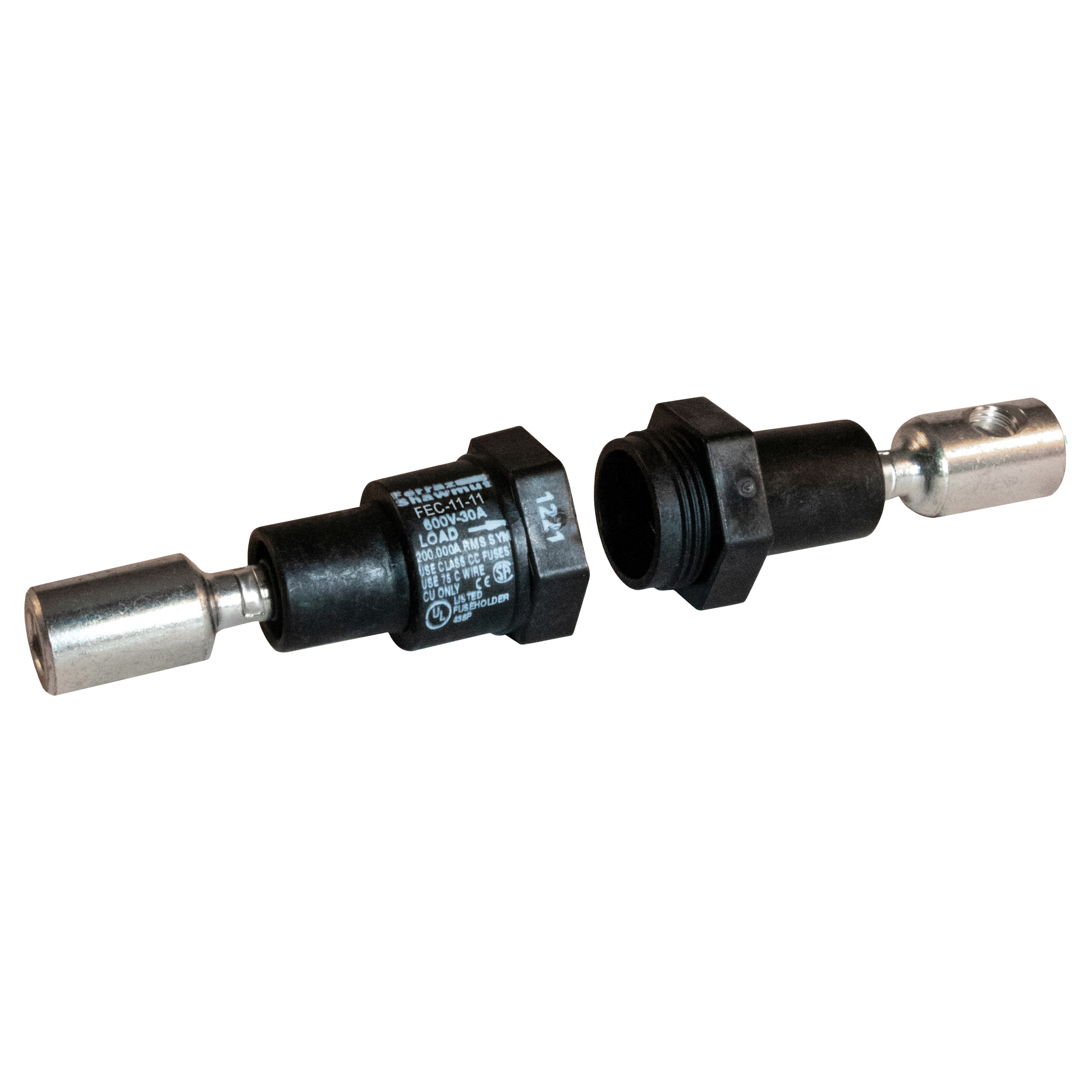FEC-11-11 In-Line Fuse Holder, 600 V AC, 30 A, 12 to 8 AWG Wire, 1 Poles