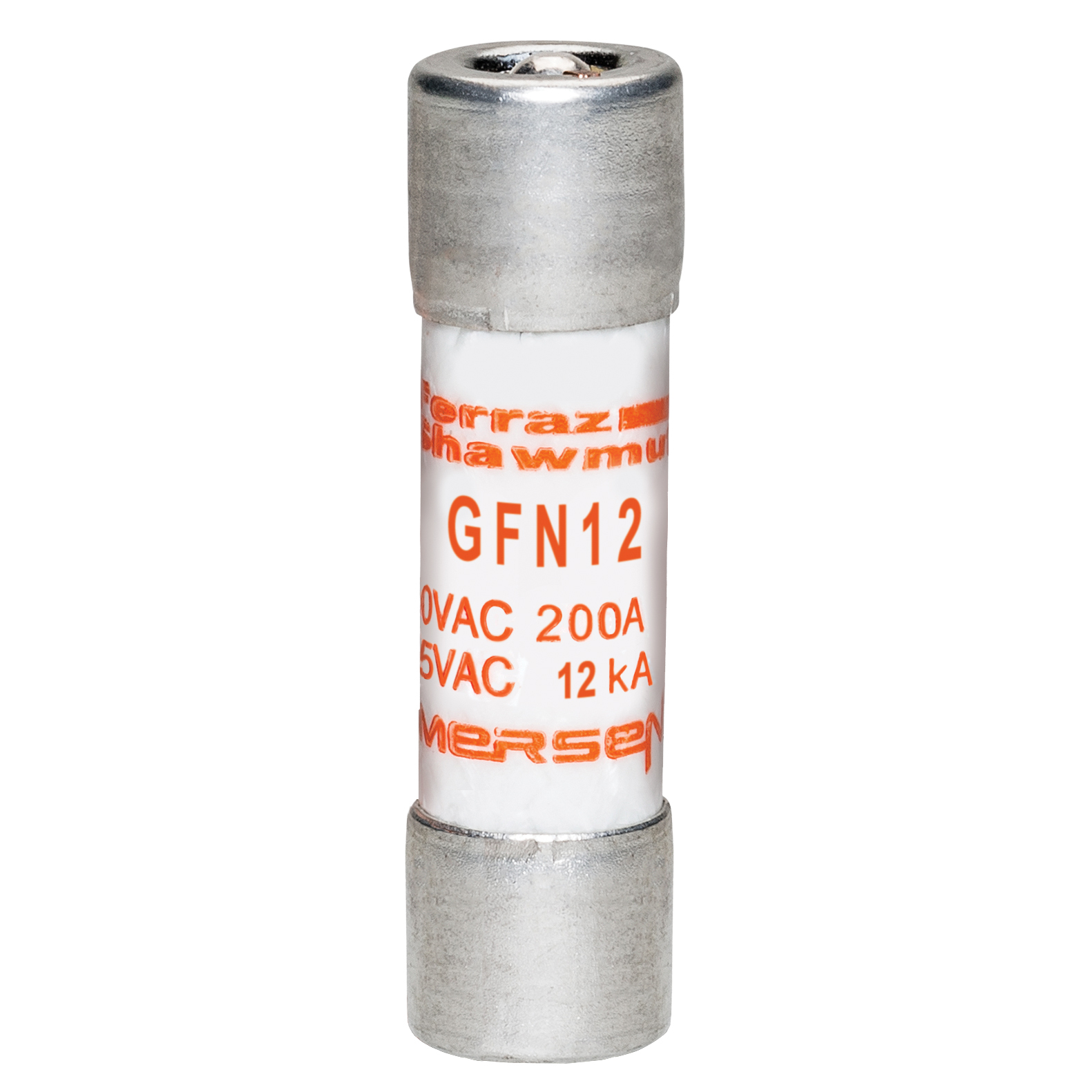 GFN12 Low Voltage Time Delay Fuse, 12 A, 125 V AC, 10 kA, Class Midget, Cylindrical Body