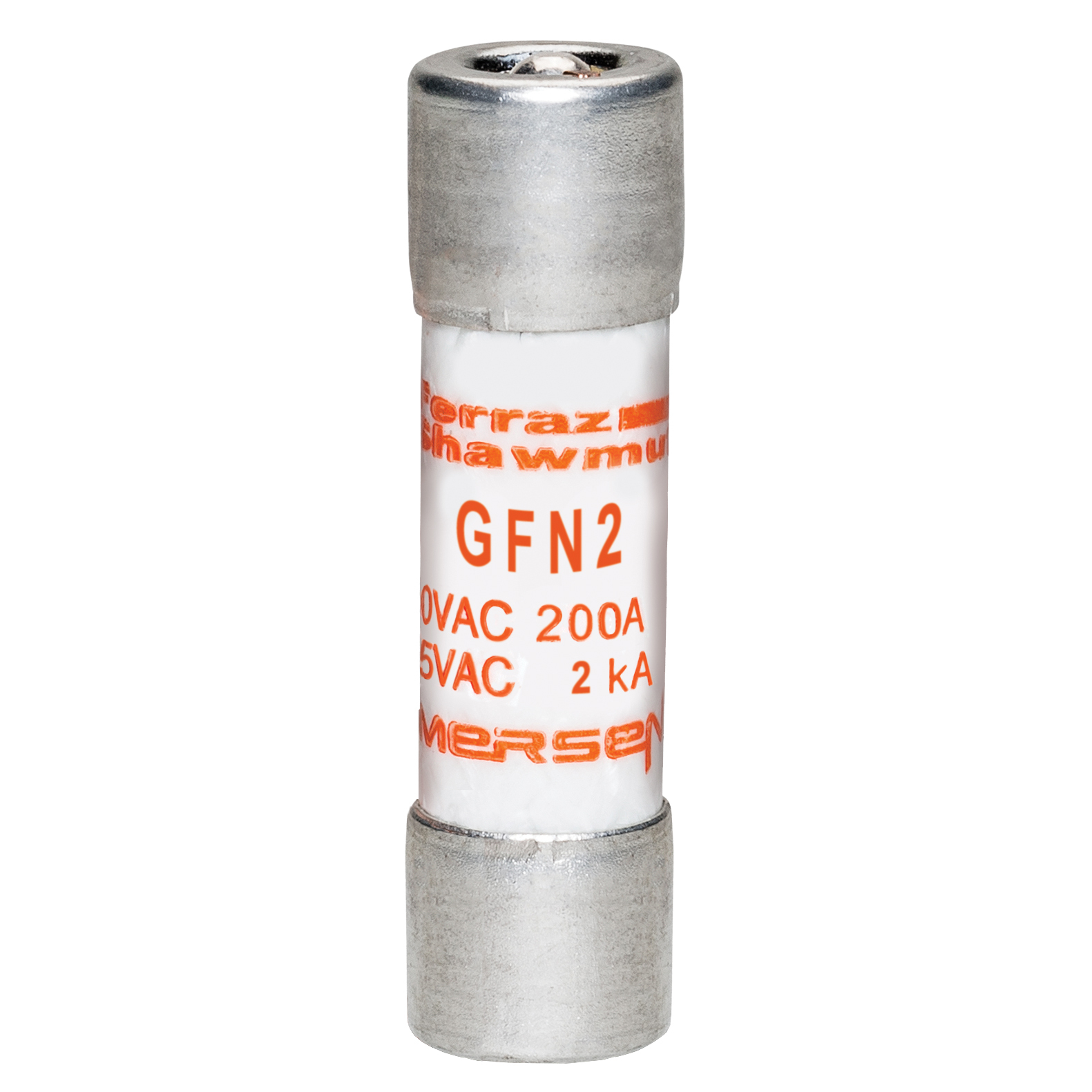 GFN2 Low Voltage Time Delay Fuse, 2 A, 250 V AC, 0.2 kA, Class Midget, Cylindrical Body