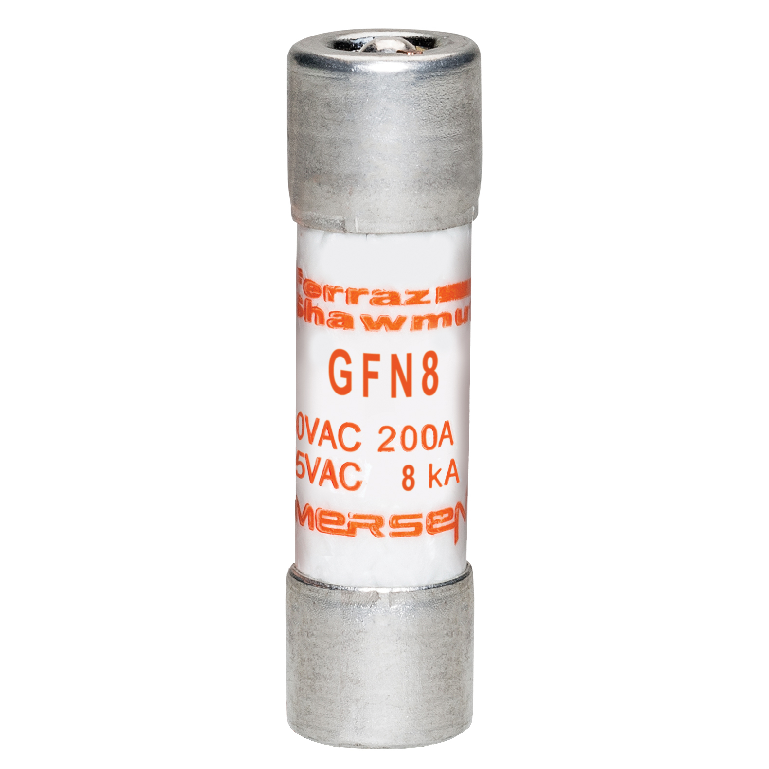 GFN8 Low Voltage Time Delay Fuse, 8 A, 250 V AC, 0.2 kA, Class Midget, Cylindrical Body