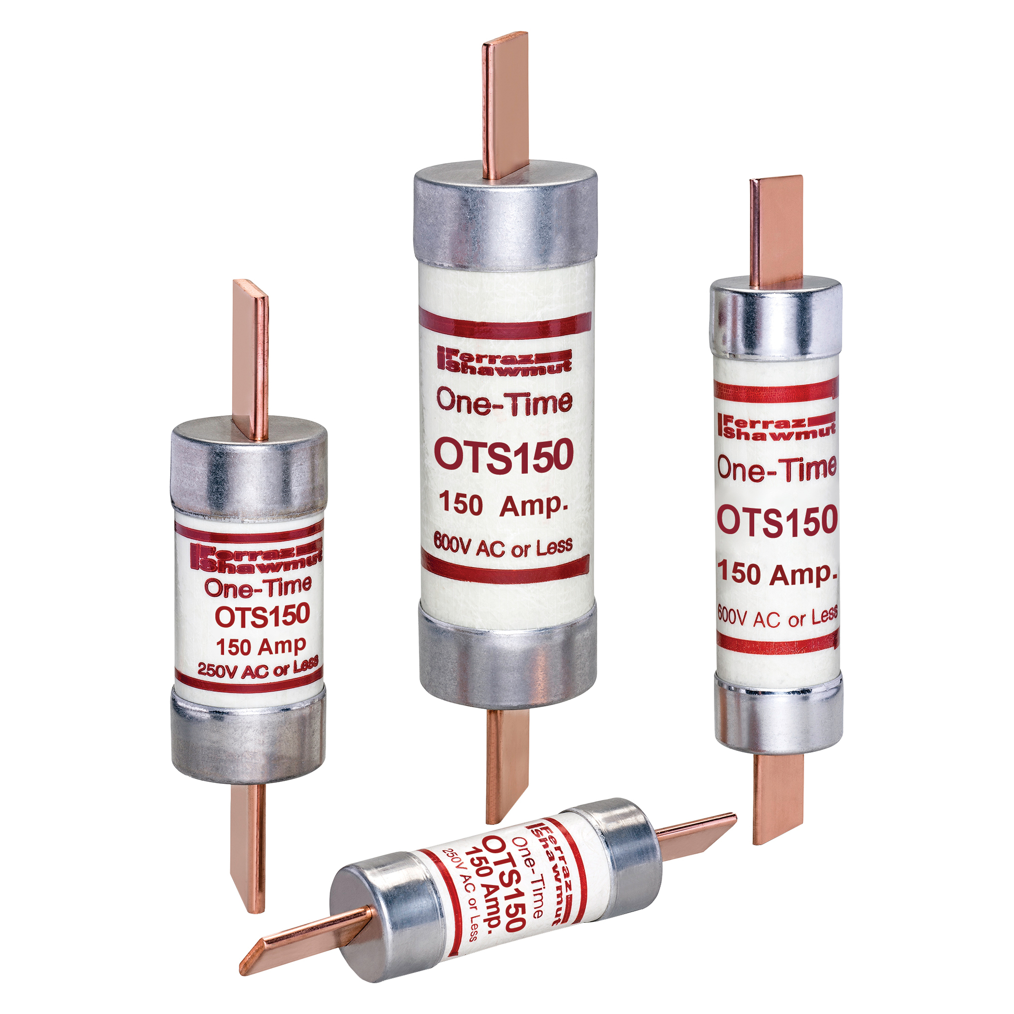 OTS150 Low Voltage Fast Acting Fuse, 150 A, 600 V AC/300 V DC, 50/20 kA Interrupt, K5 Class, Cylindrical Body