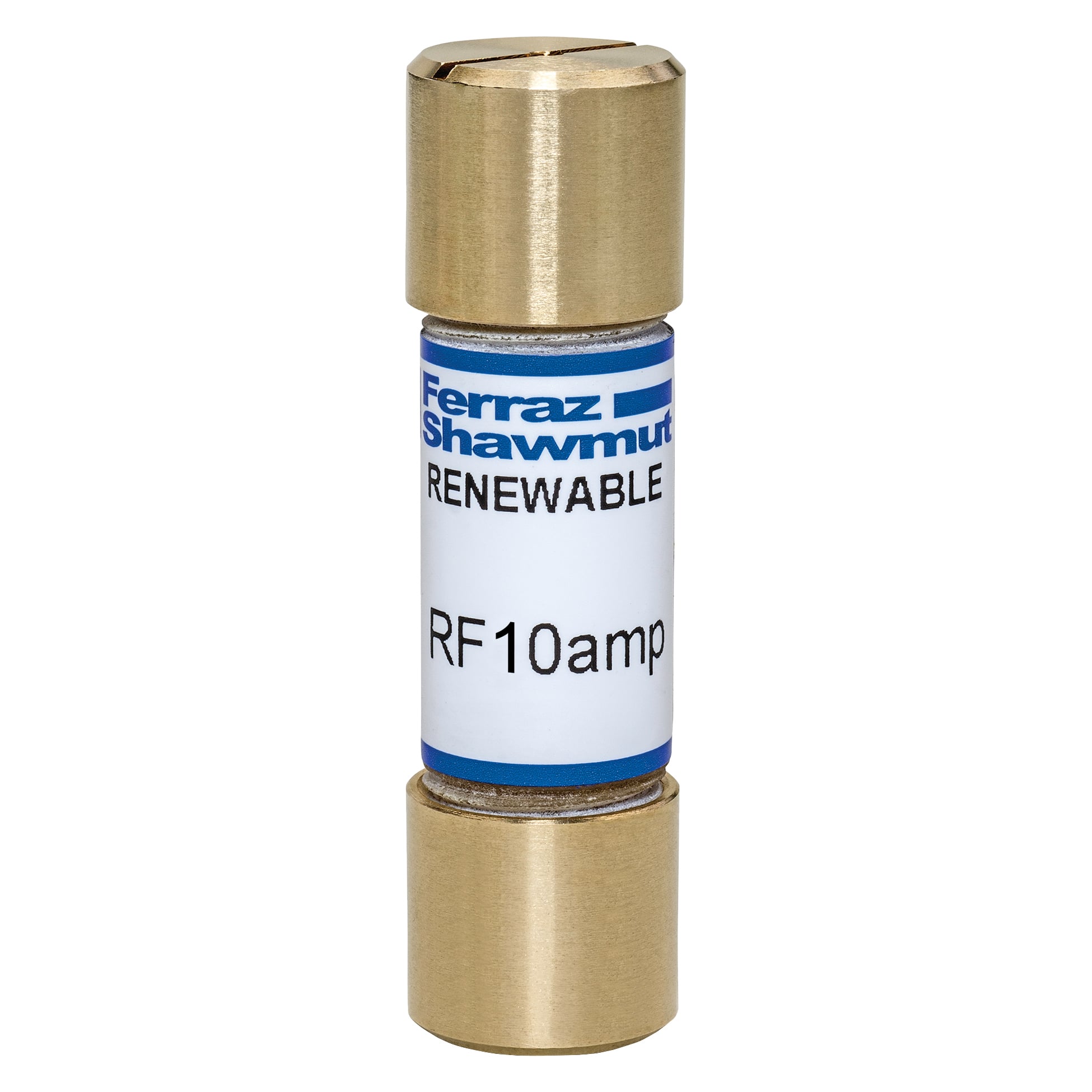 RF10 RF Series Fast Acting Low Voltage North American Style Renewable Fuse, 10 A, 250 V AC, 10 kA Interrupt, H Class, Cylindrical Body