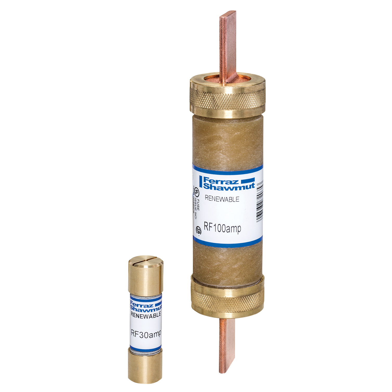 RF450 RF Series Fast Acting Low Voltage North American Style Renewable Fuse, 450 A, 250 V AC, 10 kA Interrupt, H Class, Cylindrical Body