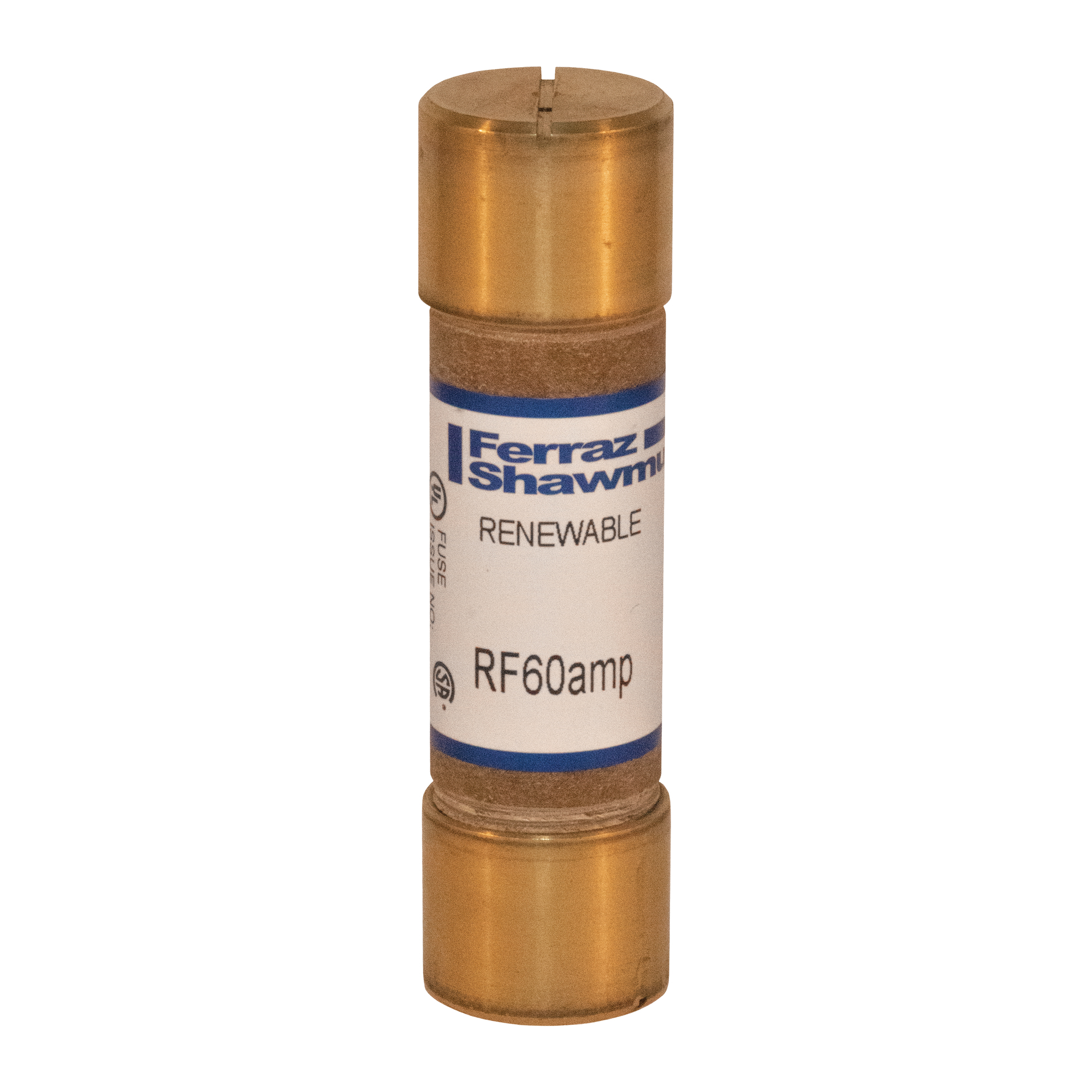 RF60 RF Series Renewable Class H Fuse, 60 A, 250 V AC, 10 kA Interrupt, H Class