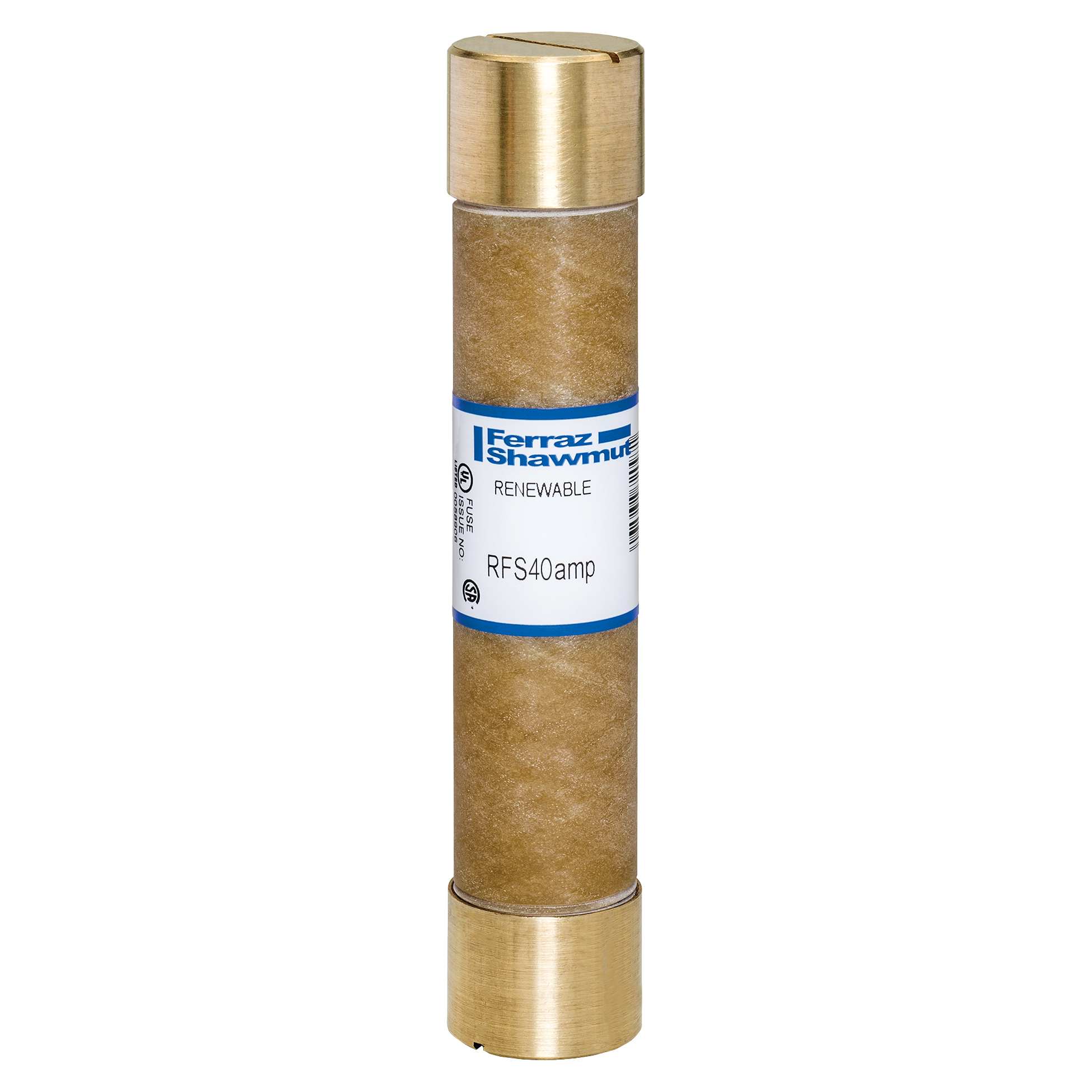 RFS40 Fast Acting Low Voltage North American Style Renewable Fuse, 40 A, 600 V AC, 10 kA Interrupt, H Class, Cylindrical Body