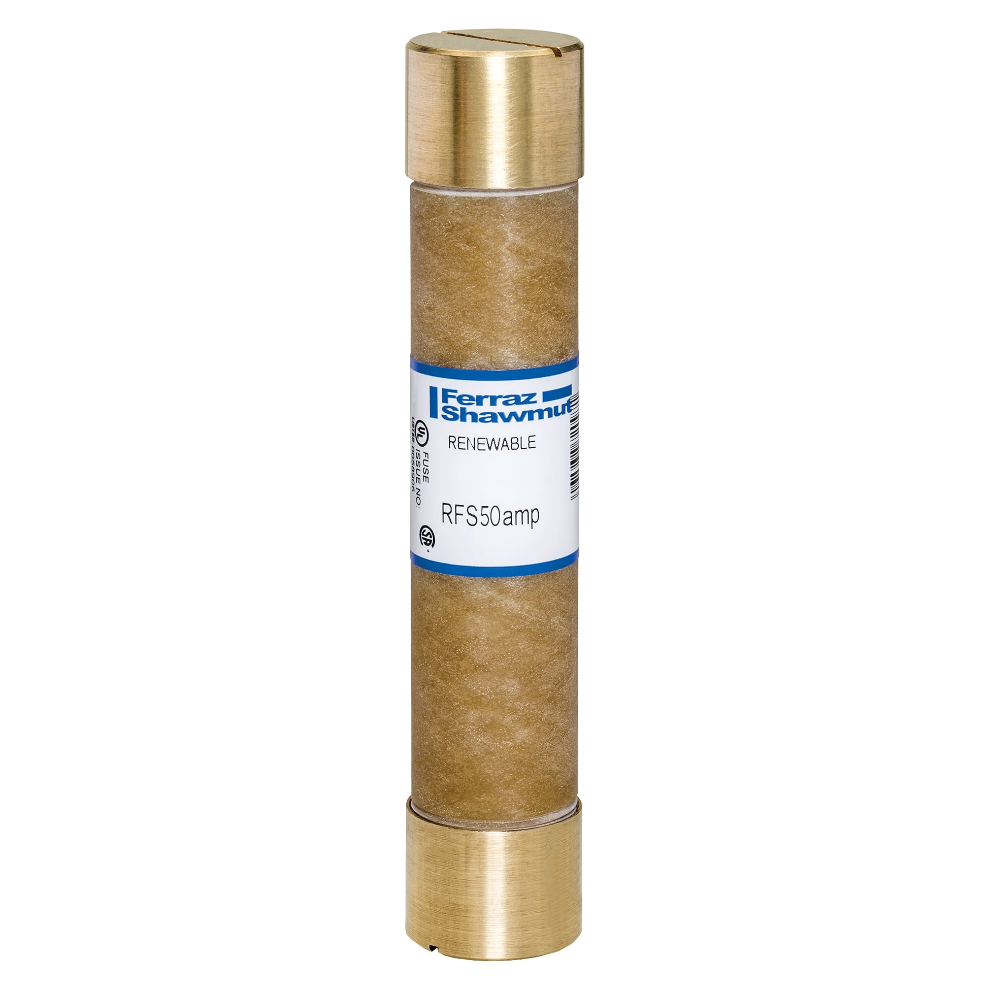 RFS50 Fast Acting Low Voltage North American Style Renewable Fuse, 50 A, 600 V AC, 10 kA Interrupt, H Class, Cylindrical Body