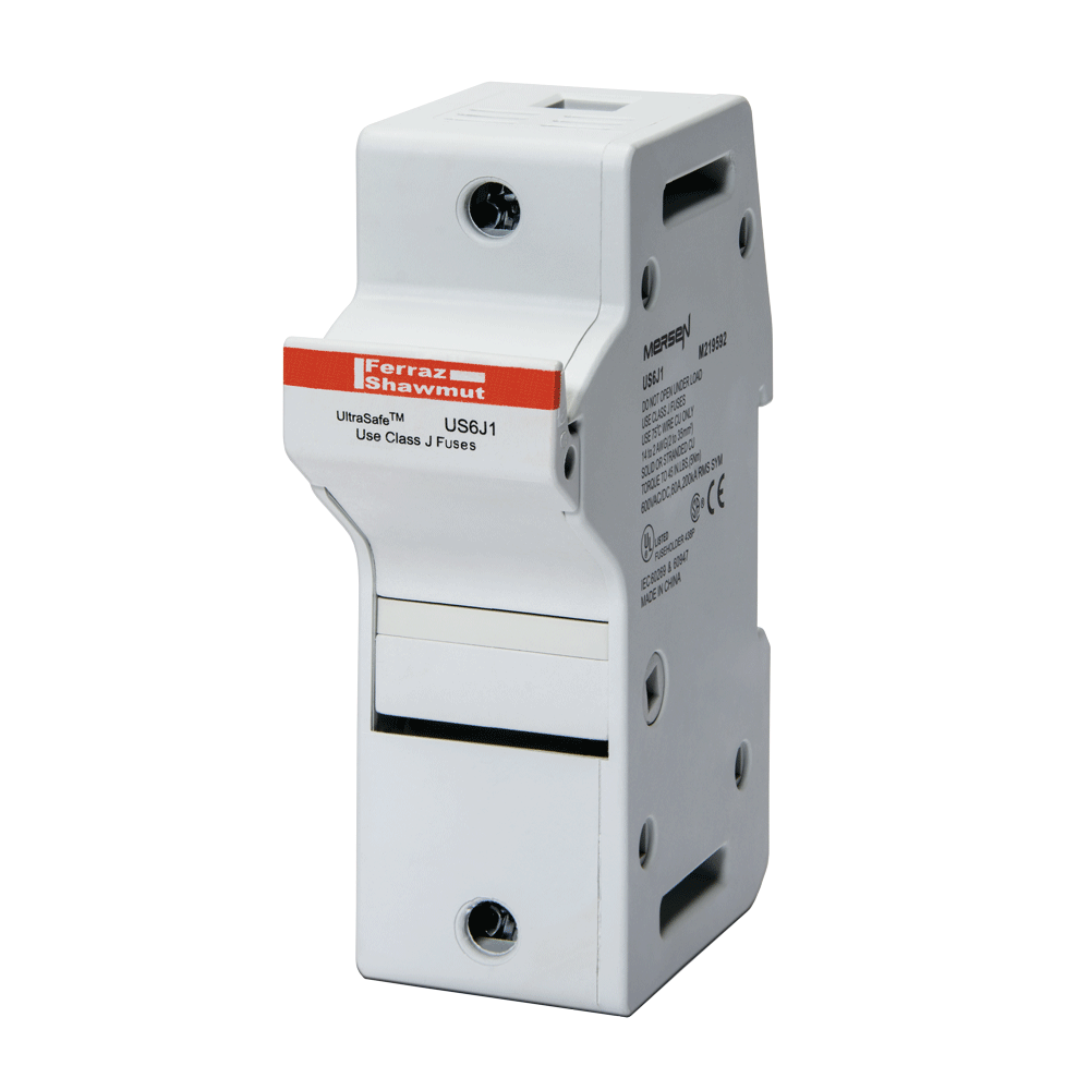 US6J1 UltraSafe Finger Safe Modular Fuse Holder, 600 V AC/DC, 60 A, Class: J, 14 to 2 AWG Wire, 1 Poles