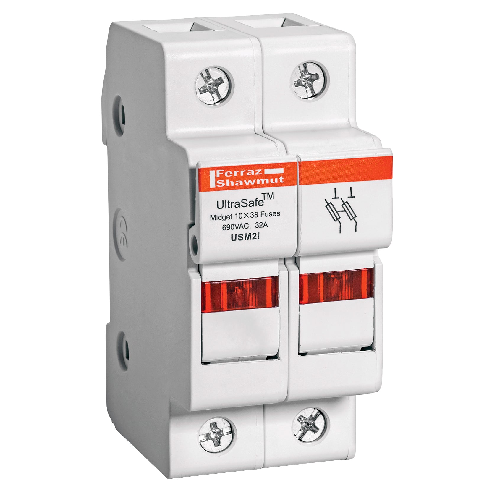 USM2I UltraSafe Fuse Holder, 600 V AC/DC, 30 A, 14 to 6 AWG Wire, 2 Poles