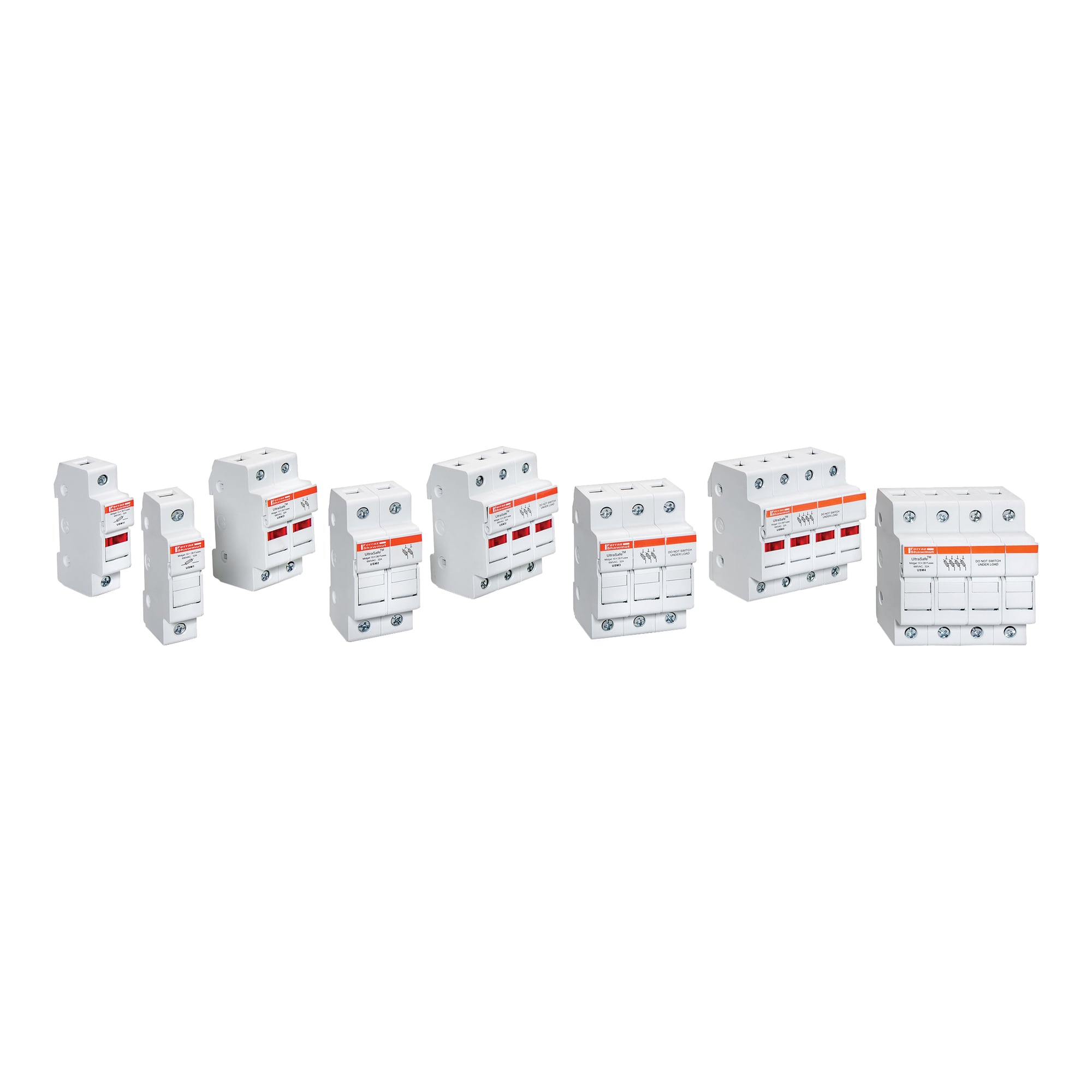 USN UltraSafe USM Fuse Holder With Integral Neutral Link, 600 V AC/DC, 30 A, 14 to 6 AWG Wire, 1 Pole