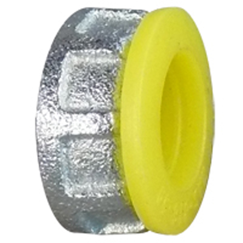 Threaded Capped Bushing, 1-1/2 inch, Malleable Iron/Polyethylene Cap, Zinc Electroplated