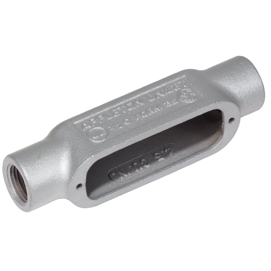 Type C Conduit Body, 1 inch, Malleable Iron, Triple-Coat (Zinc Electroplate/Chromate/Epoxy Powder Coat)