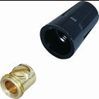 IDEAL, Wire Connector, Set-Screw, Size: 11/16 IN Width X 1-1/64 IN Height, Number Of Conductors: 1 to 6, Wire Size: 20 - 10 AWG, Material: Brass, Flame-retardant polypropylene shell, Color: Brass Connector, Black Shell, Voltage Rating: 600 V, Temperature Rating: 150 , 302 DEG C, DEG F, Dimension B: 1/2 IN, Model: 12 AWG, Width: Solid, Stranded IN, Height: One Stripped End, One End with Ground Screw, Joined To 12 AWG Stranded Tail At A Ring Terminal, with Fork Terminal On Second End IN, Dimension D: 13/32 IN