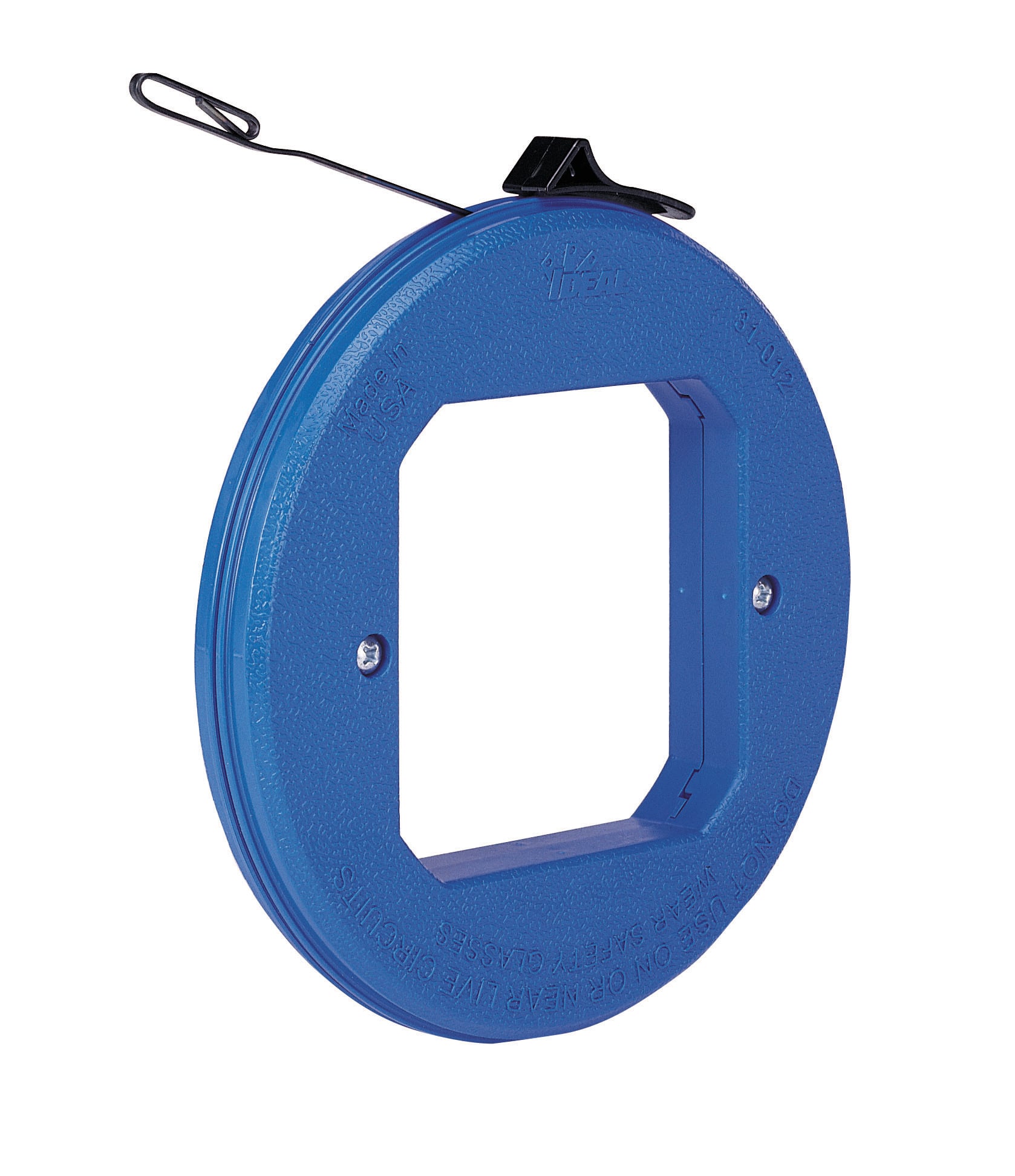 31-012 Blue-Steel Thumb-Winder Fish Tape With Case, 0.125 in W x 0.045 in THK Tape, 25 ft L Tape, Carbon Steel Tape, Blue