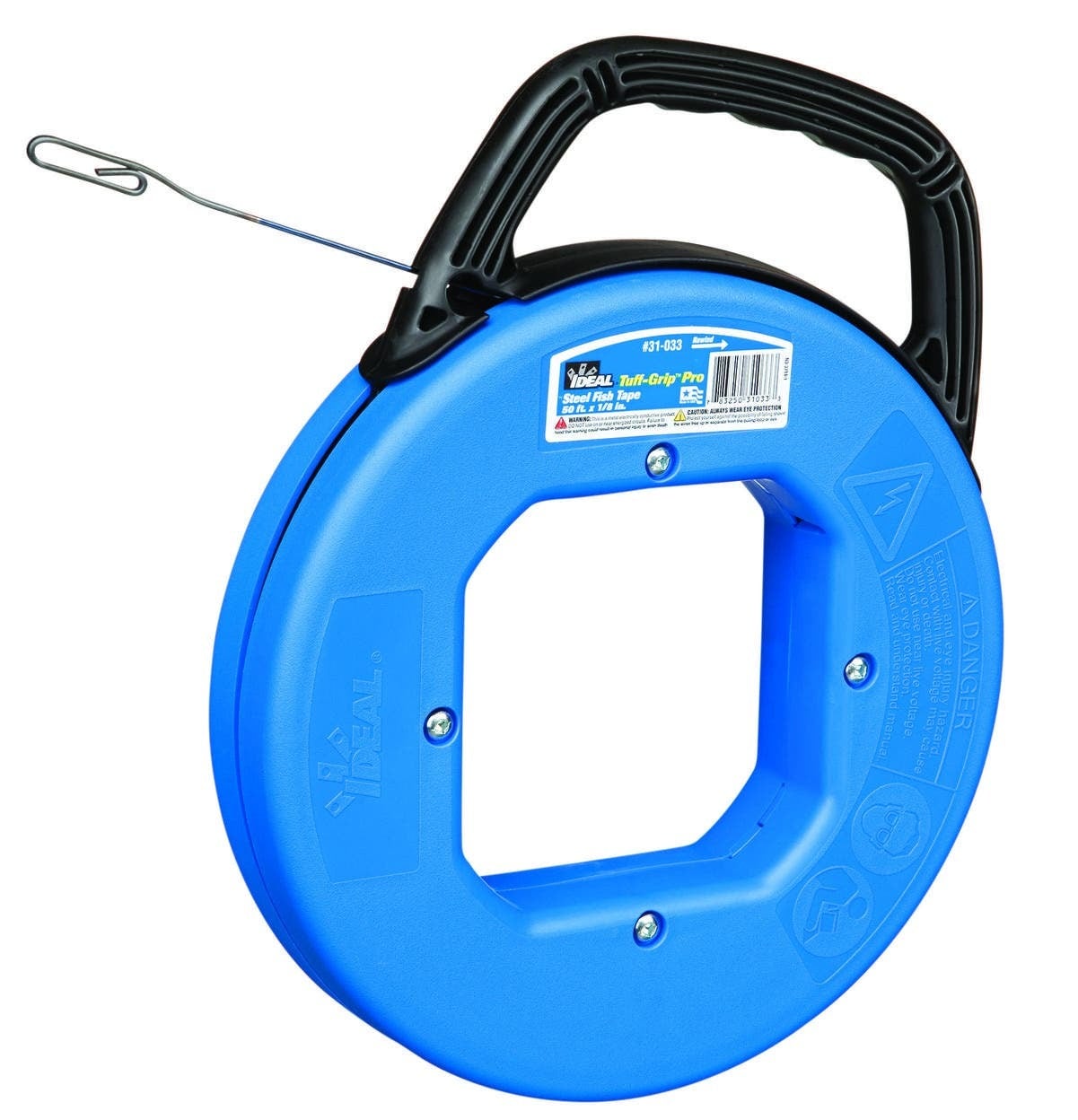 31-033 Blue-Steel Tuff-Grip Pro Fish Tape With Case and Handle, 0.125 in W x 0.06 in THK Tape, 50 ft L Tape, Carbon Steel Tape, Blue