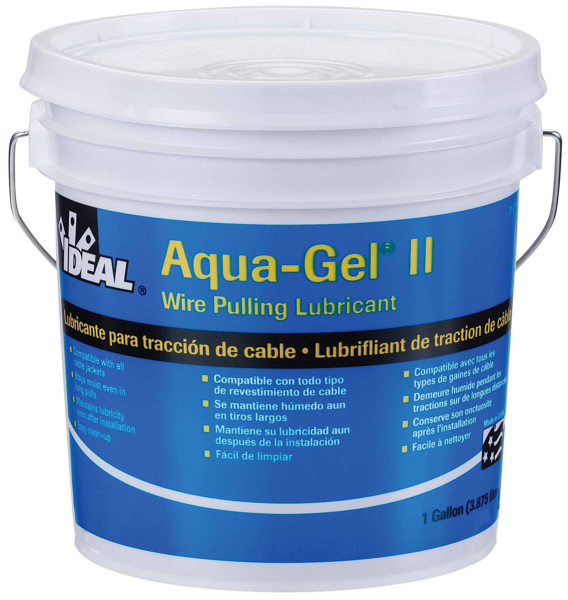 31-371 Aqua-Gel II Cable Pulling Lubricant, 1 gal Bucket, Gel Form, Blue, 0.98