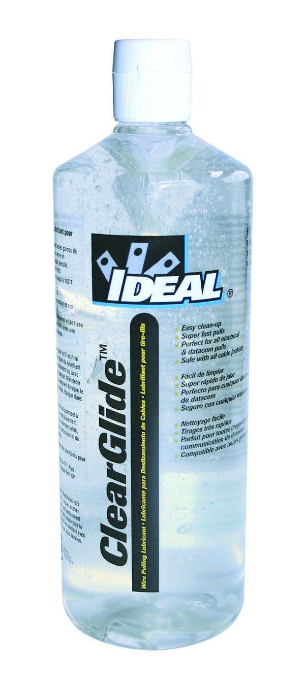 31-388 ClearGlide Wire Pulling Lubricant, 1 qt Squeeze Bottle, Gel Form, Clear, 1.09