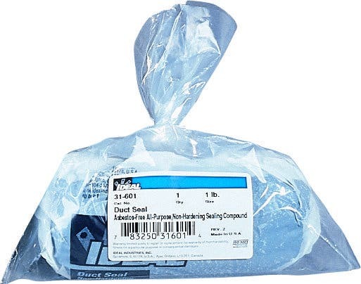 31-601 Moisture Air Barrier Duct Seal Compound, 1 lb, Dark Gray, Butyl Rubber Composite Base