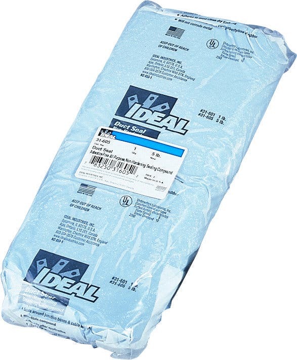 31-605 Moisture Air Barrier Duct Seal Compound, 5 lb, Dark Gray, Butyl Rubber Composite Base
