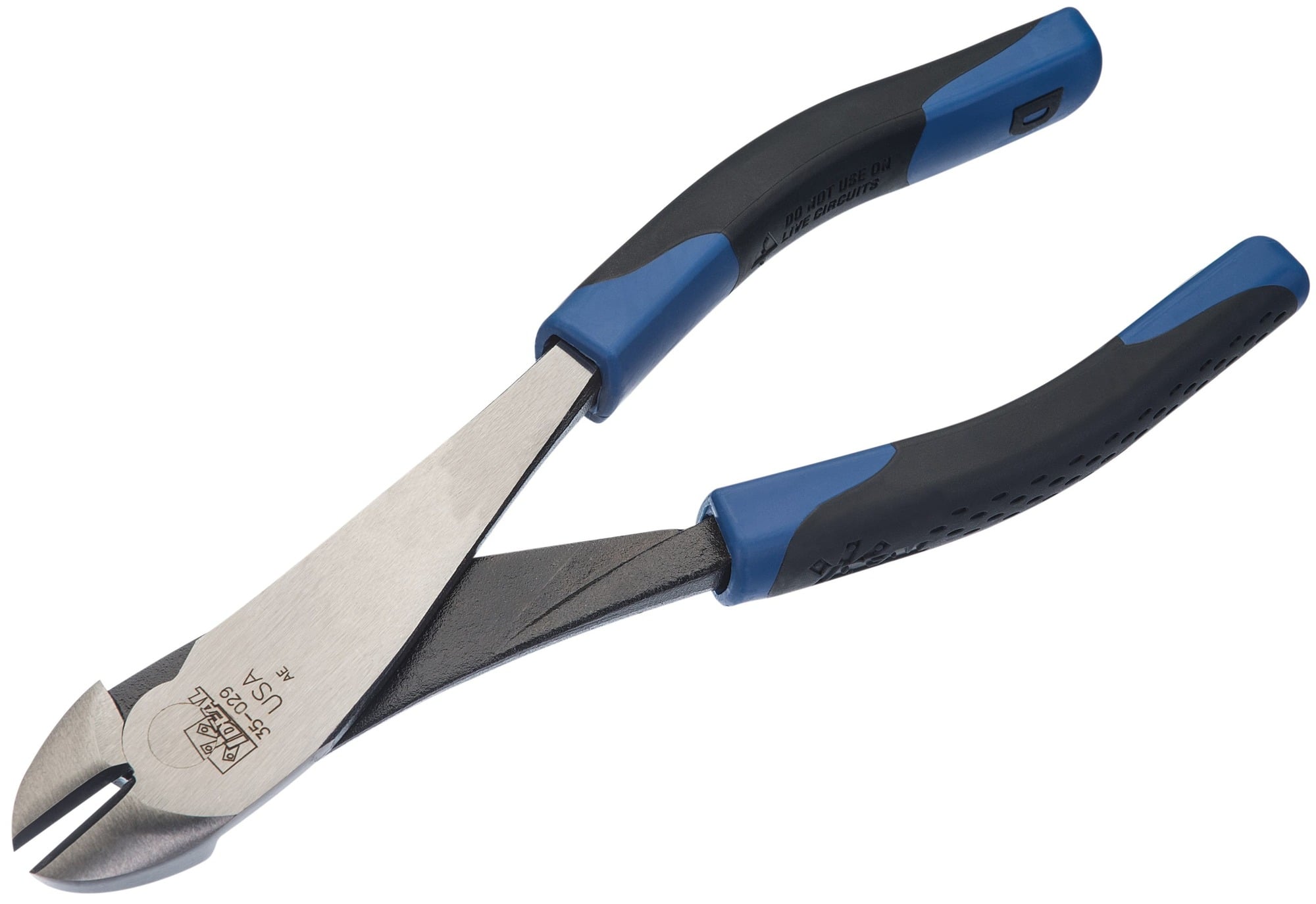 35-029 High Leverage Angle Head Diagonal Cutting Plier, Carbon Steel Jaw, 8 in OAL, Single Cut
