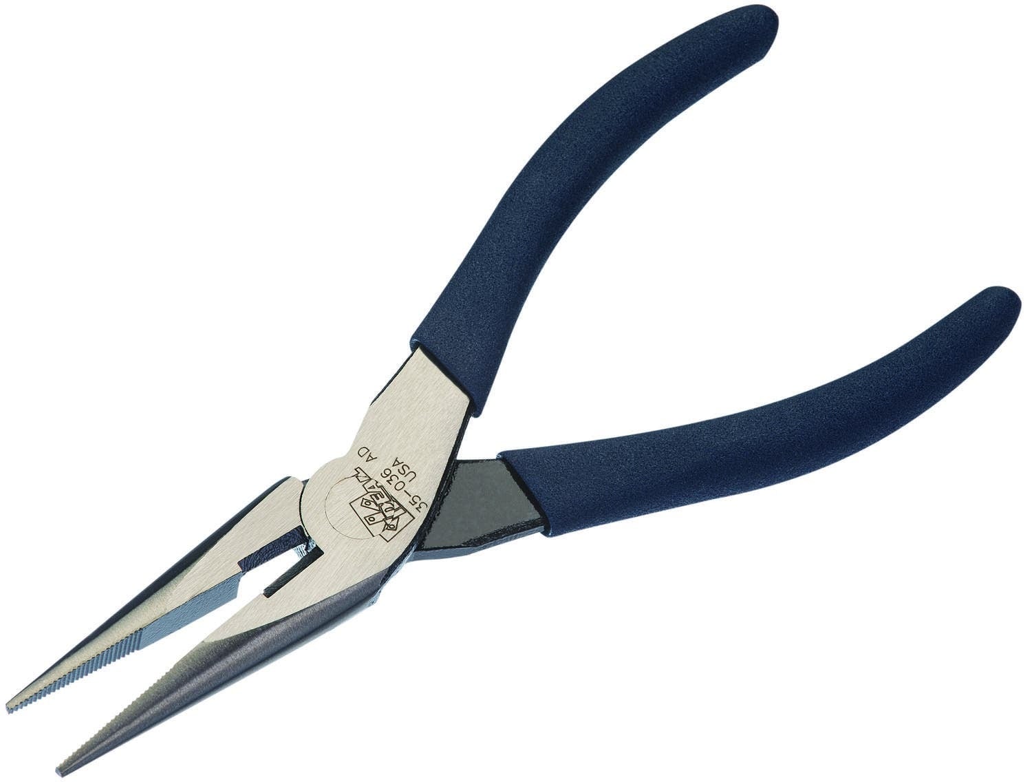 35-036 LaserEdge Dipped Grip Side Cutter Long Nose Plier With Cutter, Serrated Drop Forged High Carbon Steel Jaw, 6 in OAL